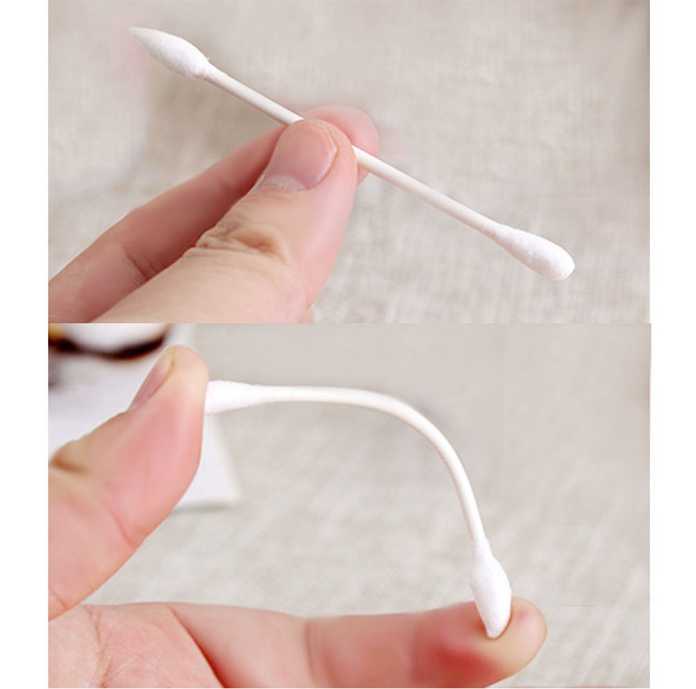 Paper Stick Cotton Swabs/180Ct - Double Tipped Compact Quality Cotton Heads - Strong Toughness Handle - Multipurpose, Safe, High