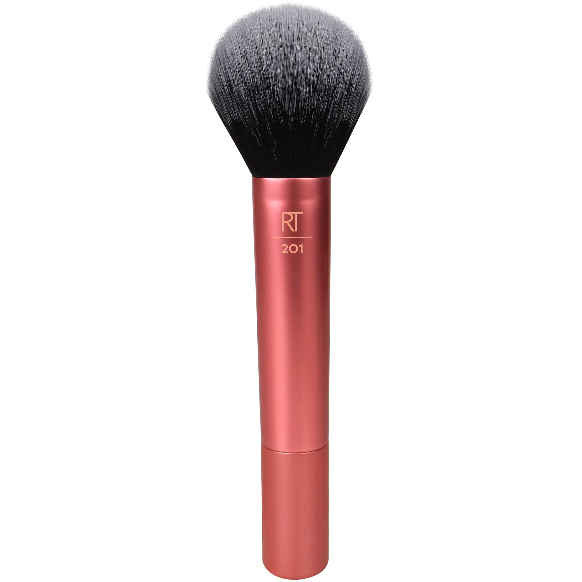 Real Techniques Powder Brush, Ultra Plush Synthetic Bristles, Aluminum Ferrules to Build Coverage, Cruelty Free, Mattified Finis