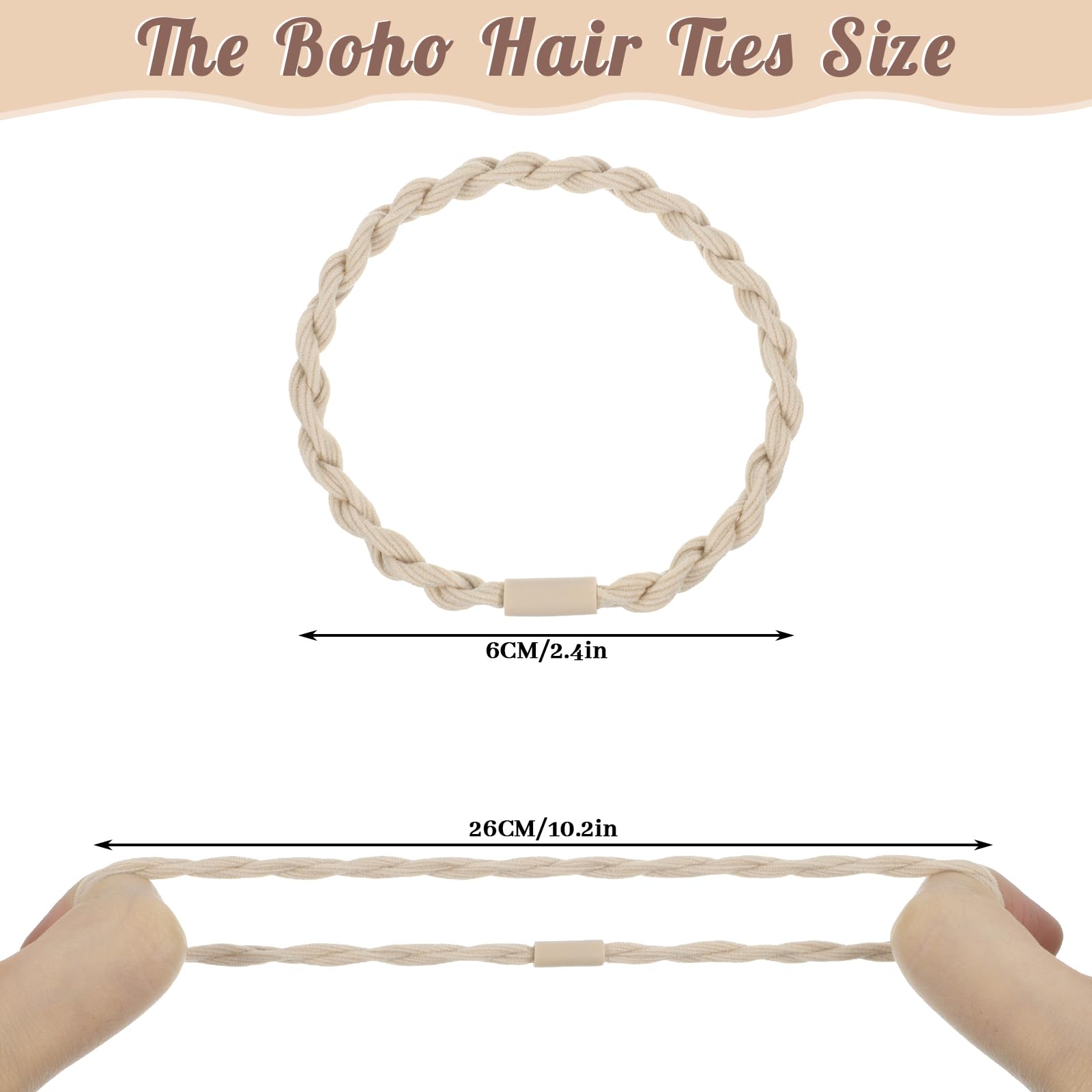 40 Pcs Boho Hair Ties, Hair Ties Bracelets for Women Elastic Hair Ties Boho Hair Accessories Ponytail Holders for Girls