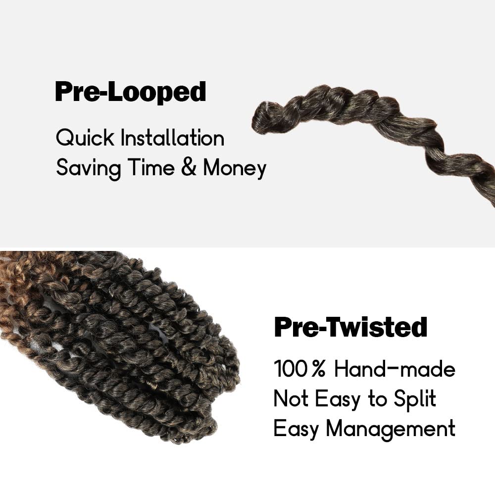 Wudas Short Passion Twist Hair 10 Inch Pre-Twisted Passion Twists Crochet Hair Ombre Honey Blonde Pre-Looped Synthetic Crochet B
