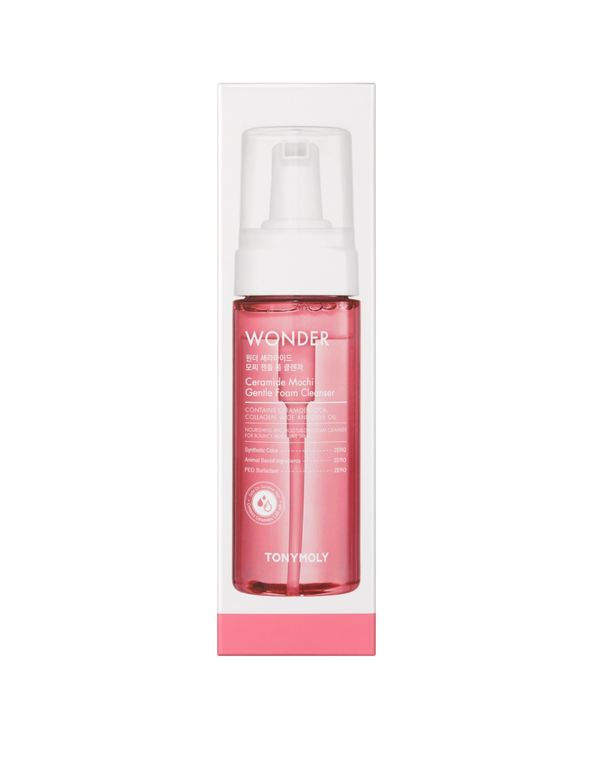 TONYMOLY Wonder Ceramide Mochi Gentle Micellar Foam Cleanser, Micellar Cleansing Water, Korean Skincare for All Skin Types