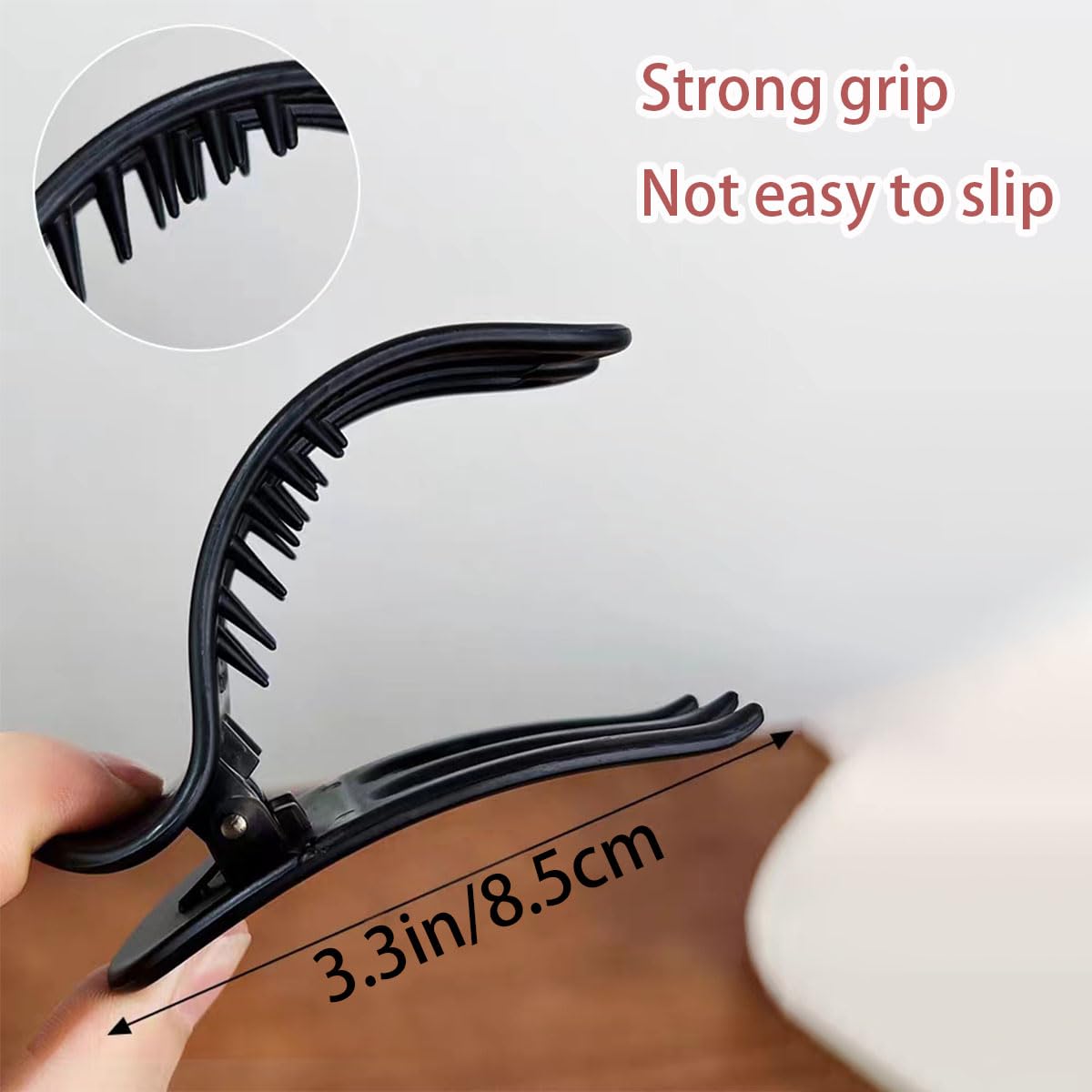 Ainvhh 4 Pcs French Concord Flat Hair Clips For Women, 3.54 Inch Curved Hair Claw Clips Alligator Hair Barrettes Volume No Slip