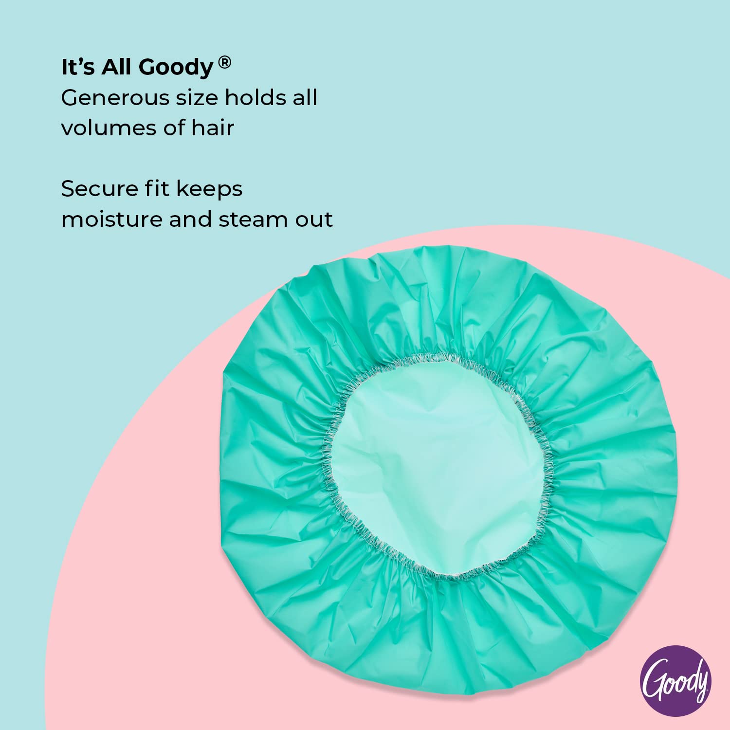 Goody Styling Essentials Durable Waterproof Shower Cap, 1 Count (Colors May Vary)