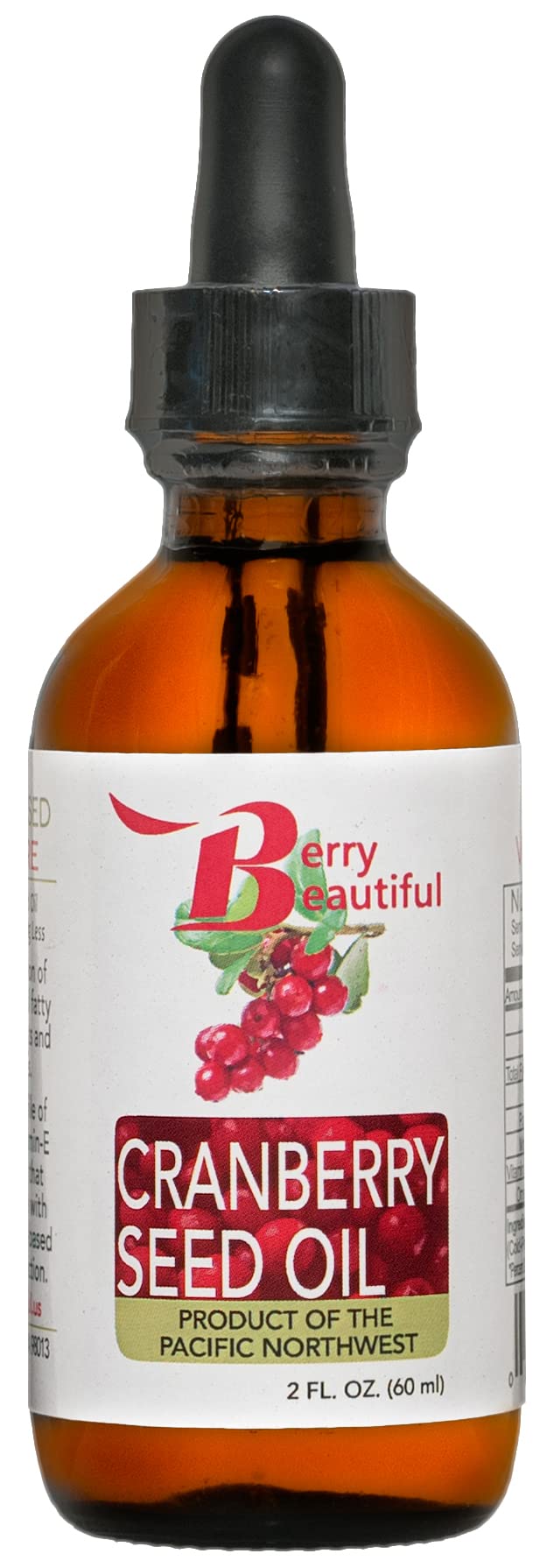 Berry Beautiful Cranberry Seed Oil - 2 fl oz - Cold-Pressed from US Grown Cranberries - Moisturizing for Face, Body & Hair