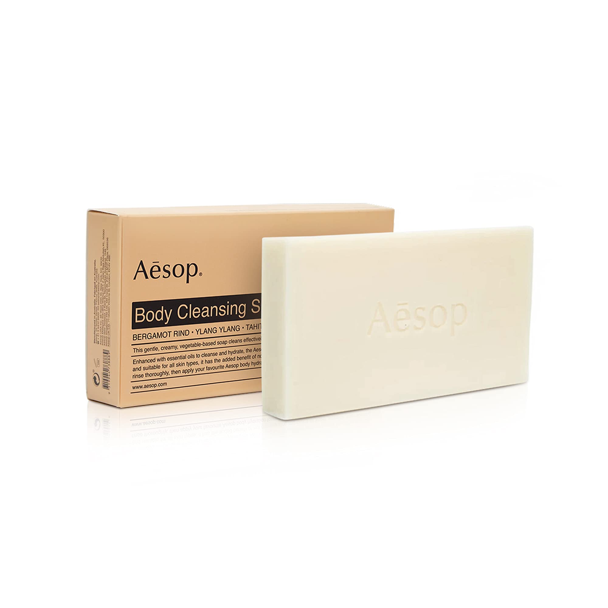 Aesop Body Cleansing Slab | 310g/10.93oz All Natural Bar Soap for All Skin Types | Bergamot Rind, Ylang Ylang, Tahitian Lime | P