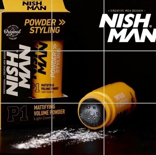 nishman P1 Hair Styling Powder 20g. Mattifying&Volumizing Powder with Maximum Control-Elegant Design, Ease Of Use, Flexible and