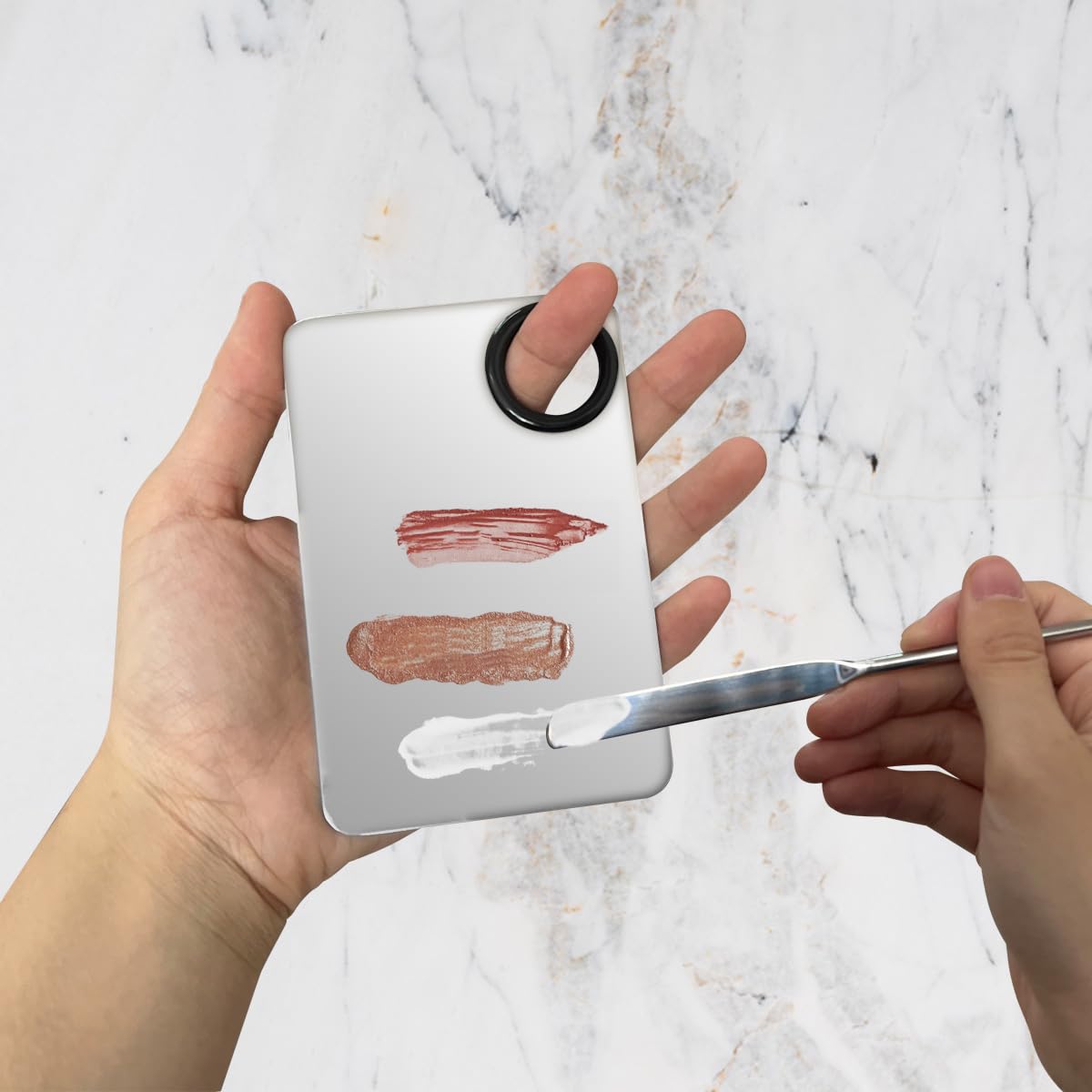Korean Makeup Spatula Set, Professional Stainless Steel Makeup Spatula With Foundation Palette,Picasso Foundation Makeup Stick S