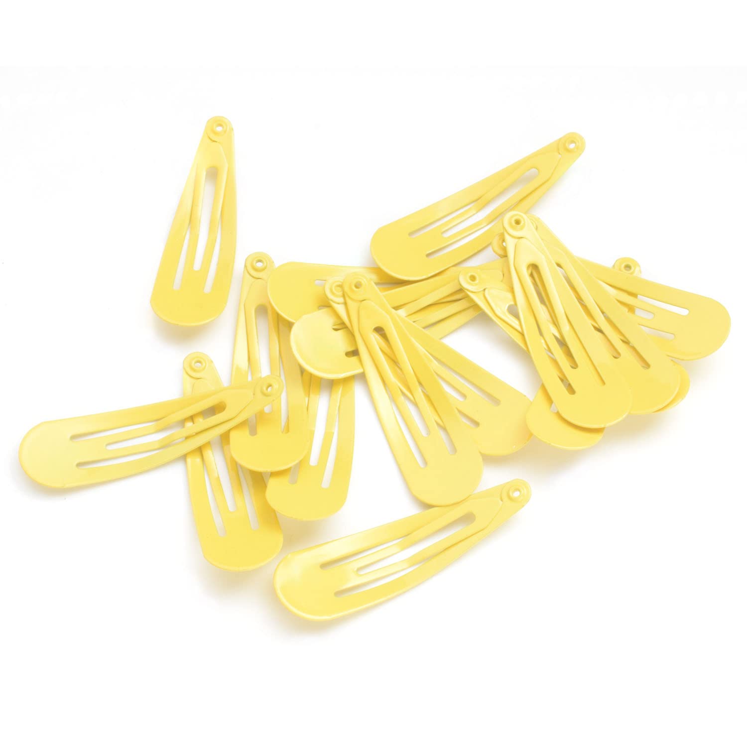 Motanar 50 Pack of Snap Hair Clips Hair Barrettes for Kids, Girls and Women, 50 mm (Yellow)