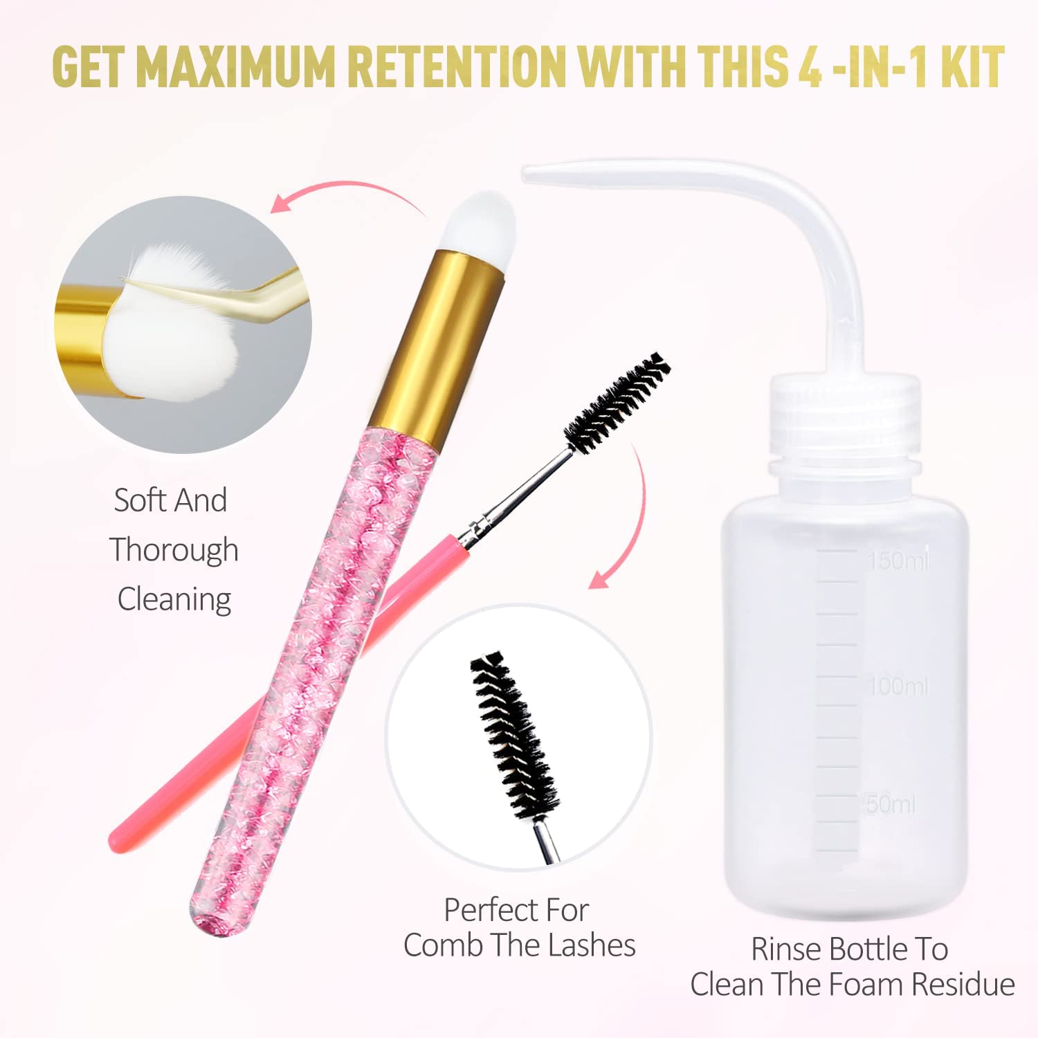 Emeda Lash Shampoo For Lash Extensions 60Ml / 2 Fl.Oz Eyelash Extension Cleanser Oil Free Foam Soap Lash Bath For Cluster Lashes
