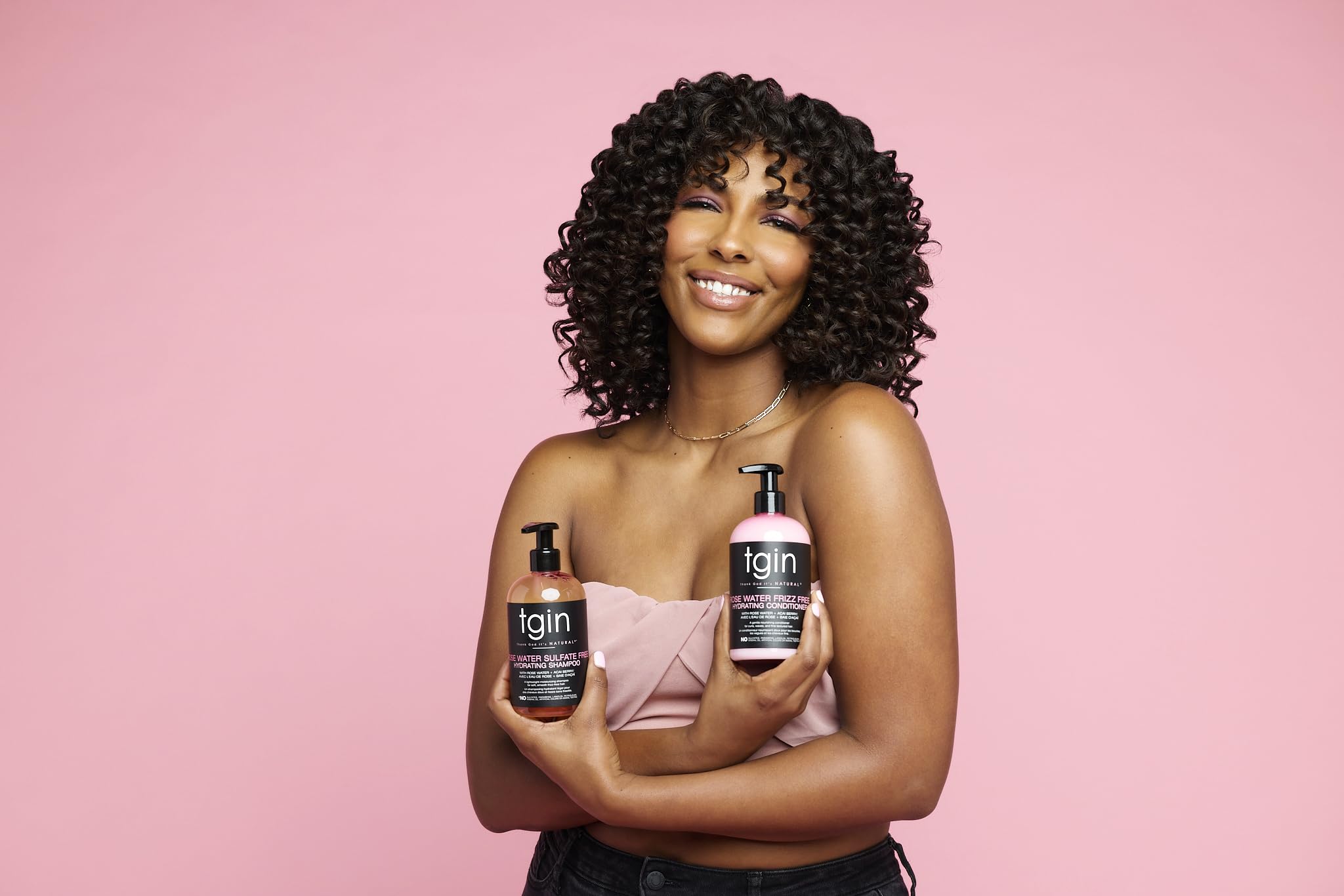 Tgin Rose Water Shampoo + Conditioner Duo - For Natural / Dry/Fine/Color Treated Hair - Curls - Waves - Low Porosity - 13Oz