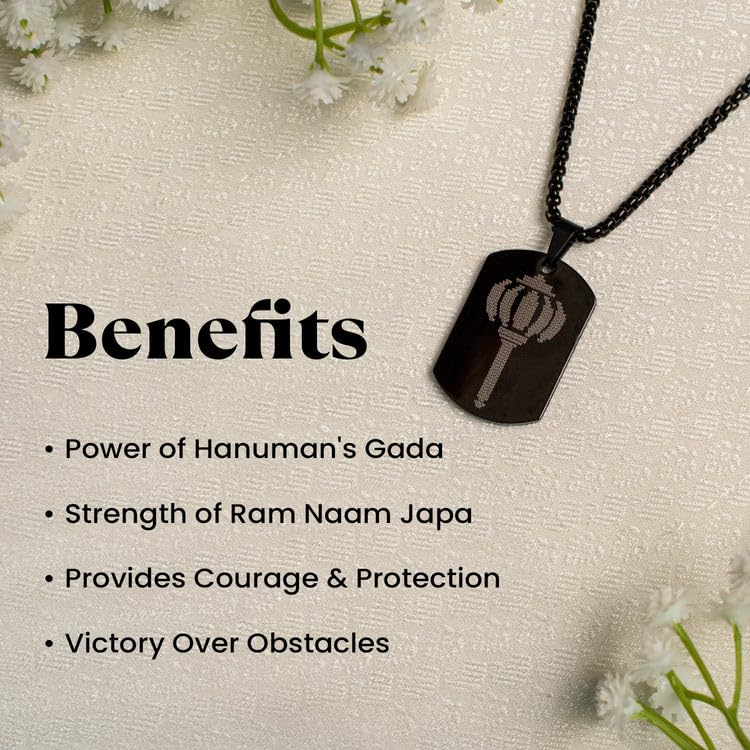Astrotalk Hanuman Ji Gada Pendant | Infused with Ram Naam Japa | Symbol of Power & Protection | Hanuman Ji Locket for Men & Women