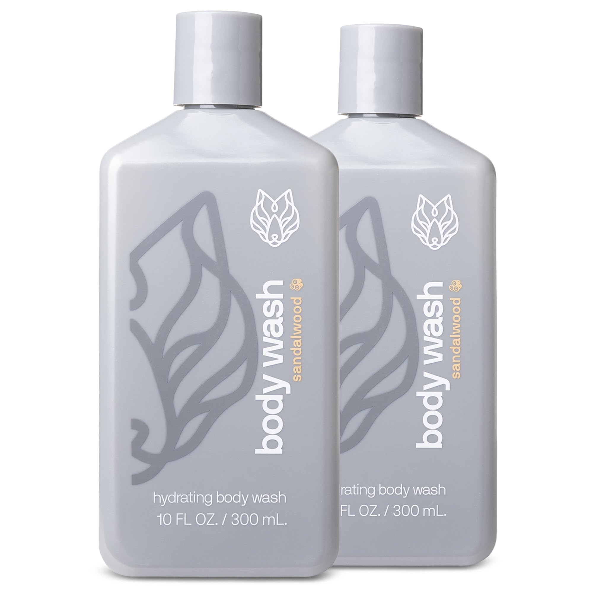 Black Wolf 2-Pack Hydrating Body Wash Bundle - Mens Moisturizing Bodywash for Dry, Dehydrated, & Sensitive Skin - Hyaluronic Aci