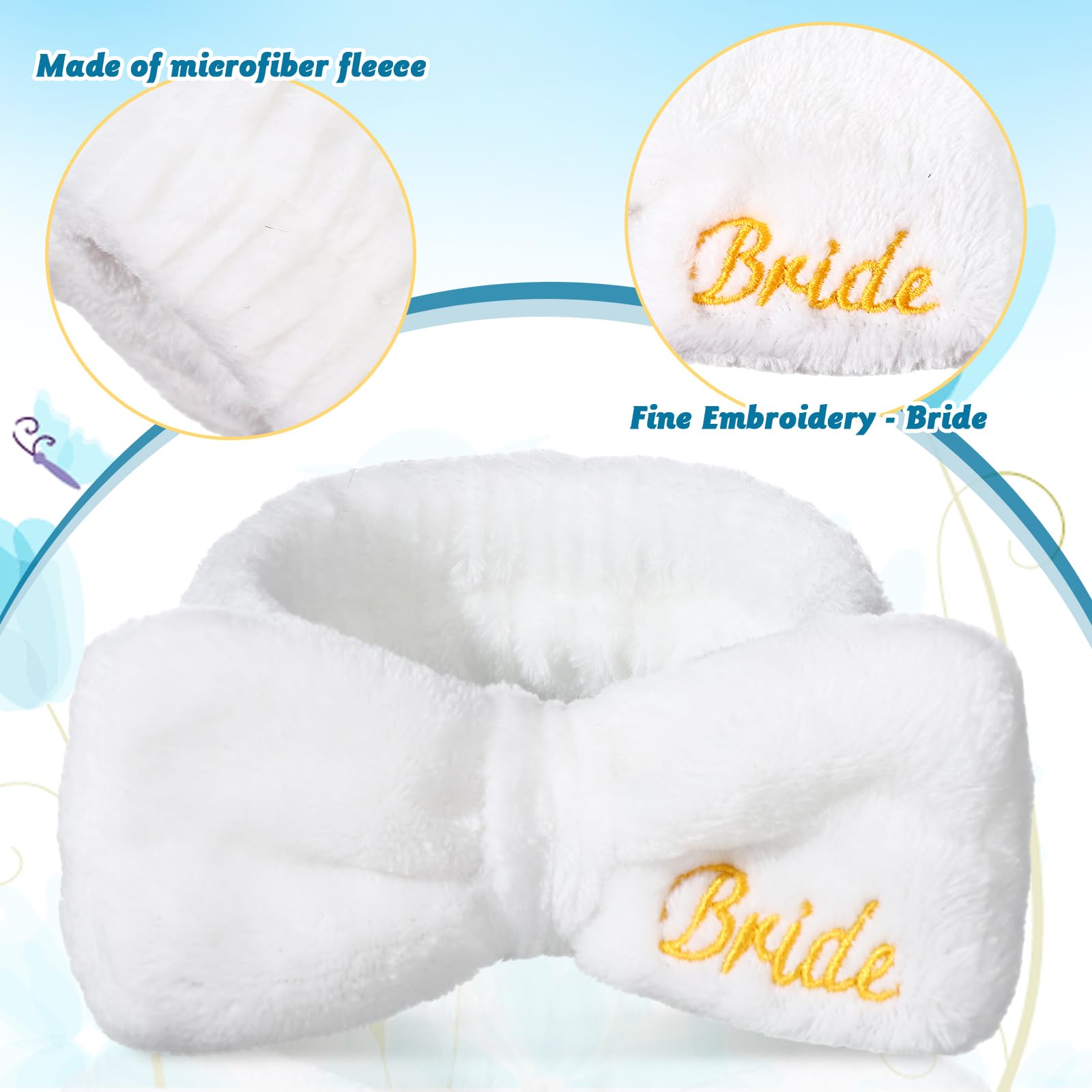 Geiserailie 36 Pcs Bachelorette Party Accessories 12 Bride Spa Headbands 12 Bridesmaid Scrunchies Ties 12 Bachelorette Sunglasse