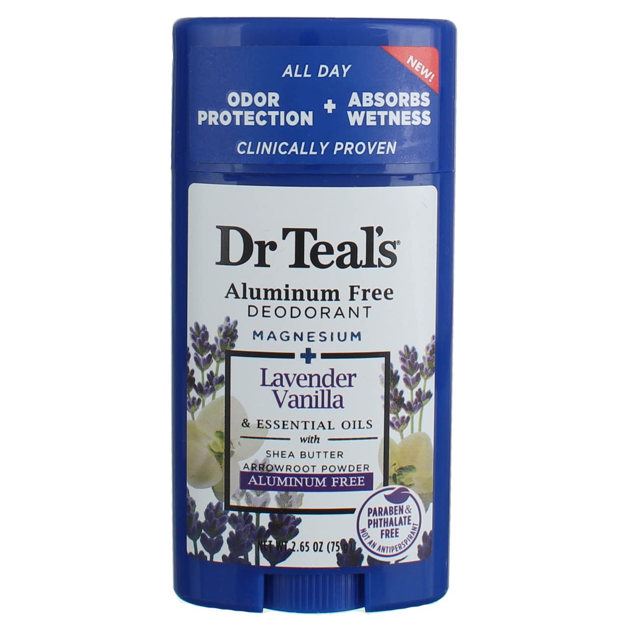 Dr. Teal'S Vanilla Lavender Deodorant Gift Set (2 Pack, 2.65Oz Ea.) - Shea Butter & Arrowroot Powder Absorb Moisture & Leave Ski