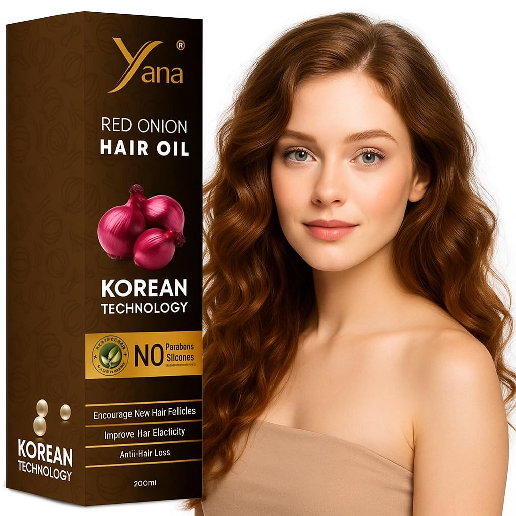 Yana Red Onion Oil  Hair Growth & Nourishment  Enriched with Black Seed, Bhringraj, Olive & Almond Oils  Unisex Hair Serum