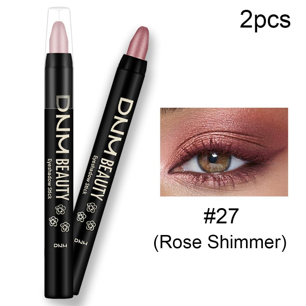 Evpct 2Pcs Cream Eyeshadow Sticks Set For Eyes Waterproof, Rose Shimmer Matte Eye Shadow Stick Pencil Pen Bulk Sombras En Crema