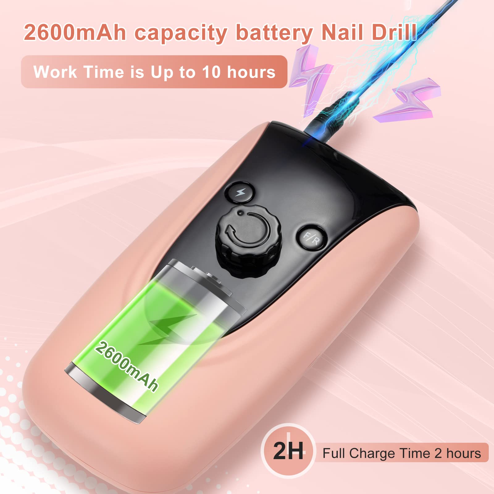 Rechargeable Professional Nail Drill Machine - Madenia 35000 Rpm Portable Electric Nail File E File For Acrylic Gel Nails, Manic