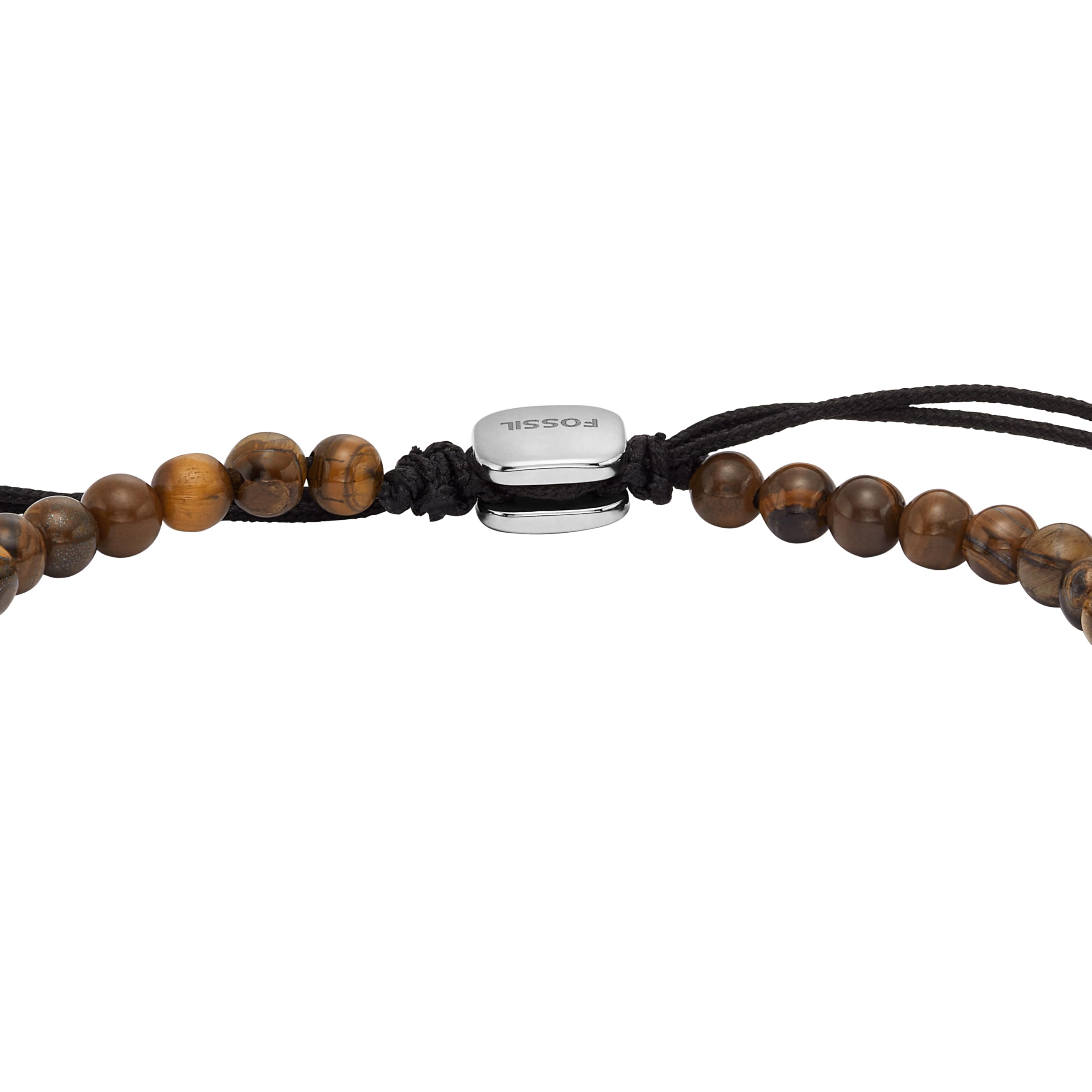 Fossil Men's Beaded Tigers Eye Bracelet, Color: Brown (Model: JF04413040)