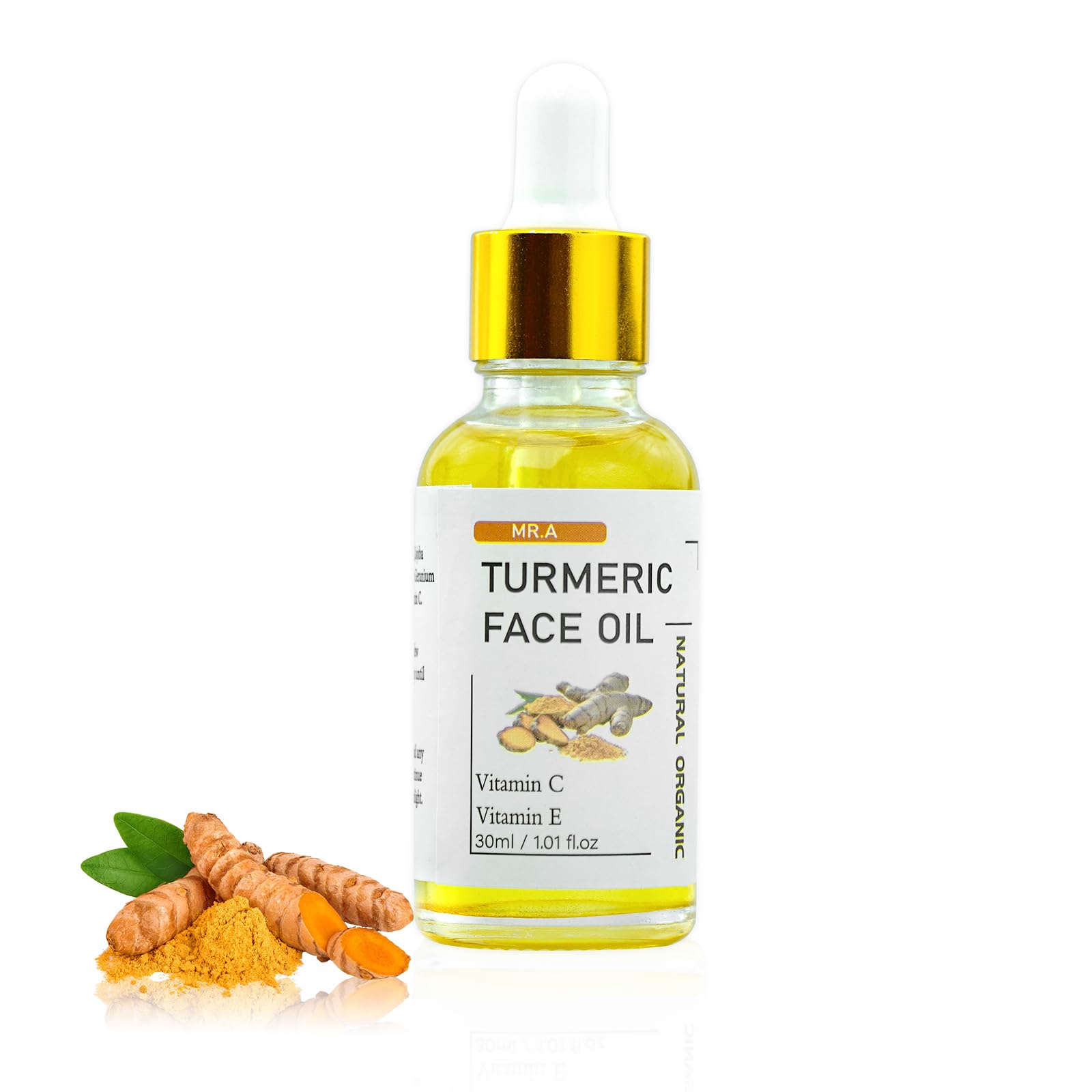 MR.A Turmeric Oil, Turmeric Face oil with Vitamin C for Face Body, Ginger Moisturizer Great for Cleanses Skin, Moisturize & Soot