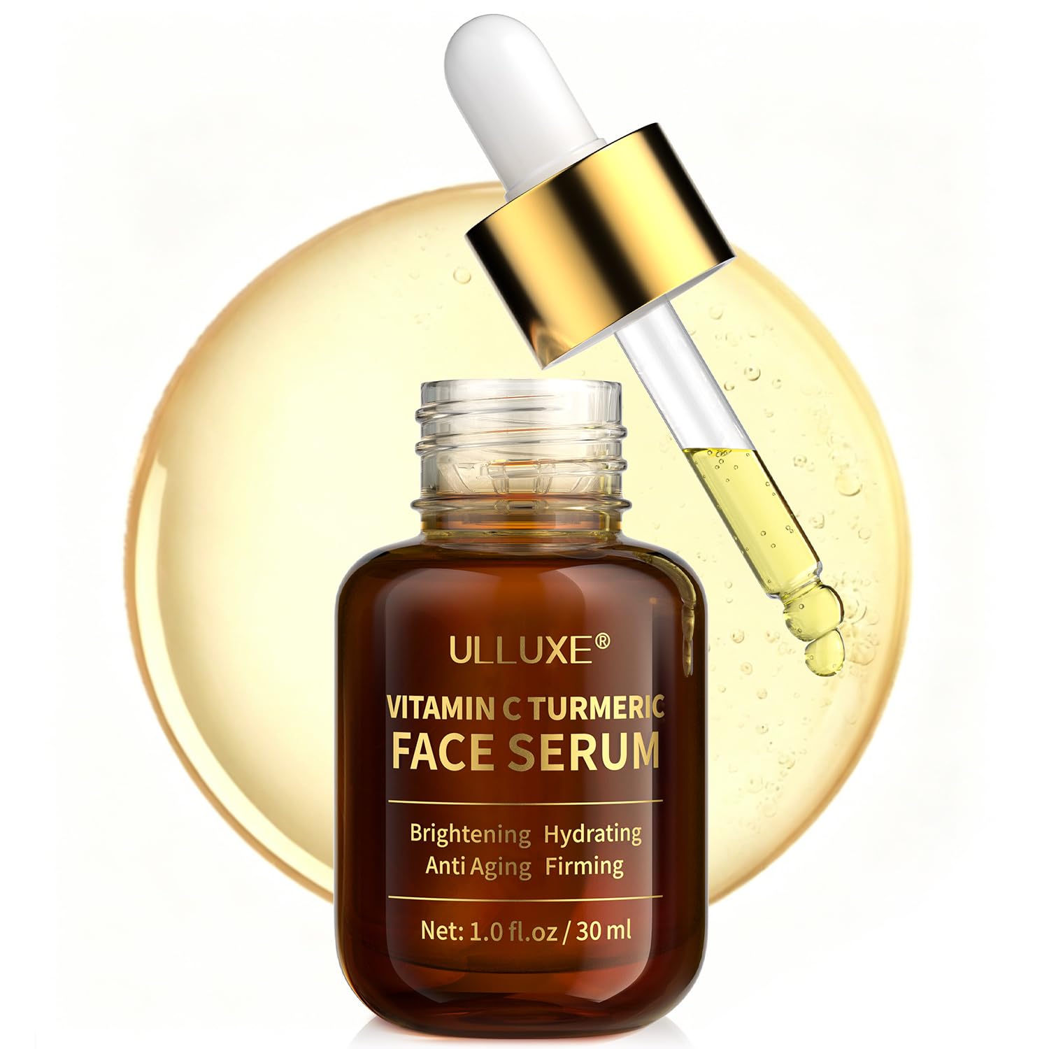 Vitamin C Turmeric Face Serum Brightening, Hydrating, Anti Aging, Improves Dark Spots, Skin Texture & Uneven Skin Tone, Facial S