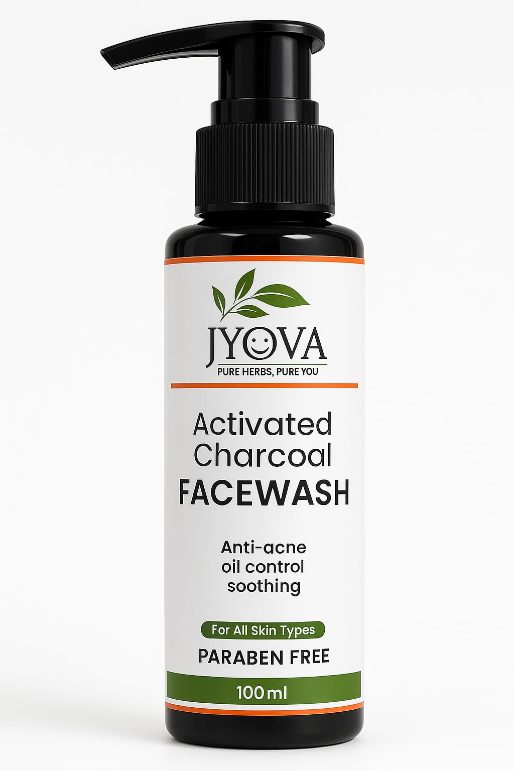 Jyova Activated Charcoal Face Wash 100 Ml | Deep Cleansing Anti Acne Face Cleanser | Oil Control, Pore Minimizing, Paraben Free 