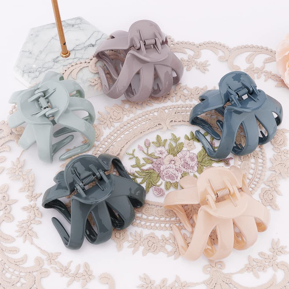 ATODEN Claw Clips for Thick Hair 3.15'' Octopus Hair Clips 5Pcs Large Hair Clips for Women Thick Hair Big Hair Clips Large Claw
