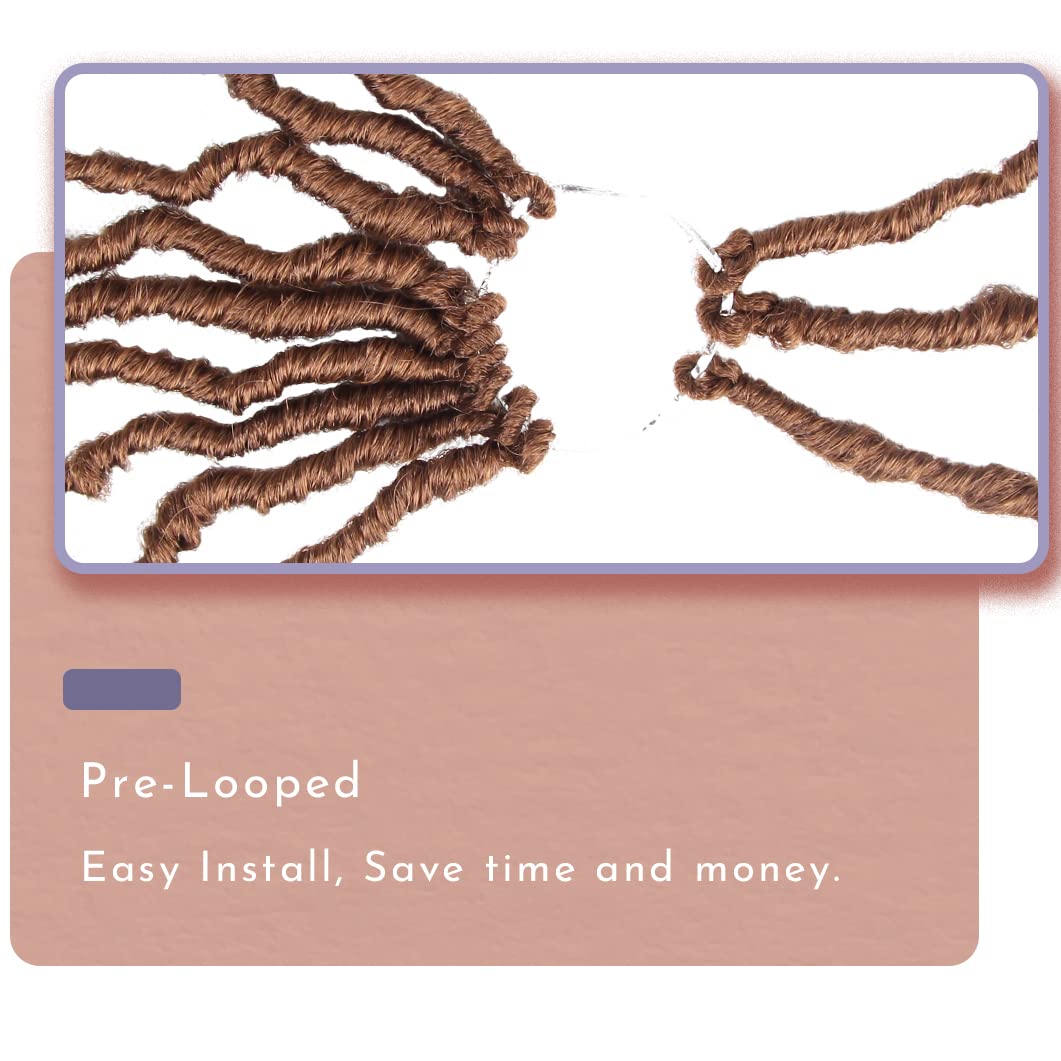 BOHOBABE 30 Inch New Faux Locs With Curly End 6 Packs Soft Locs Crochet Hair 72 Strands Long Natural Crochet Braids (6Packs,27#)
