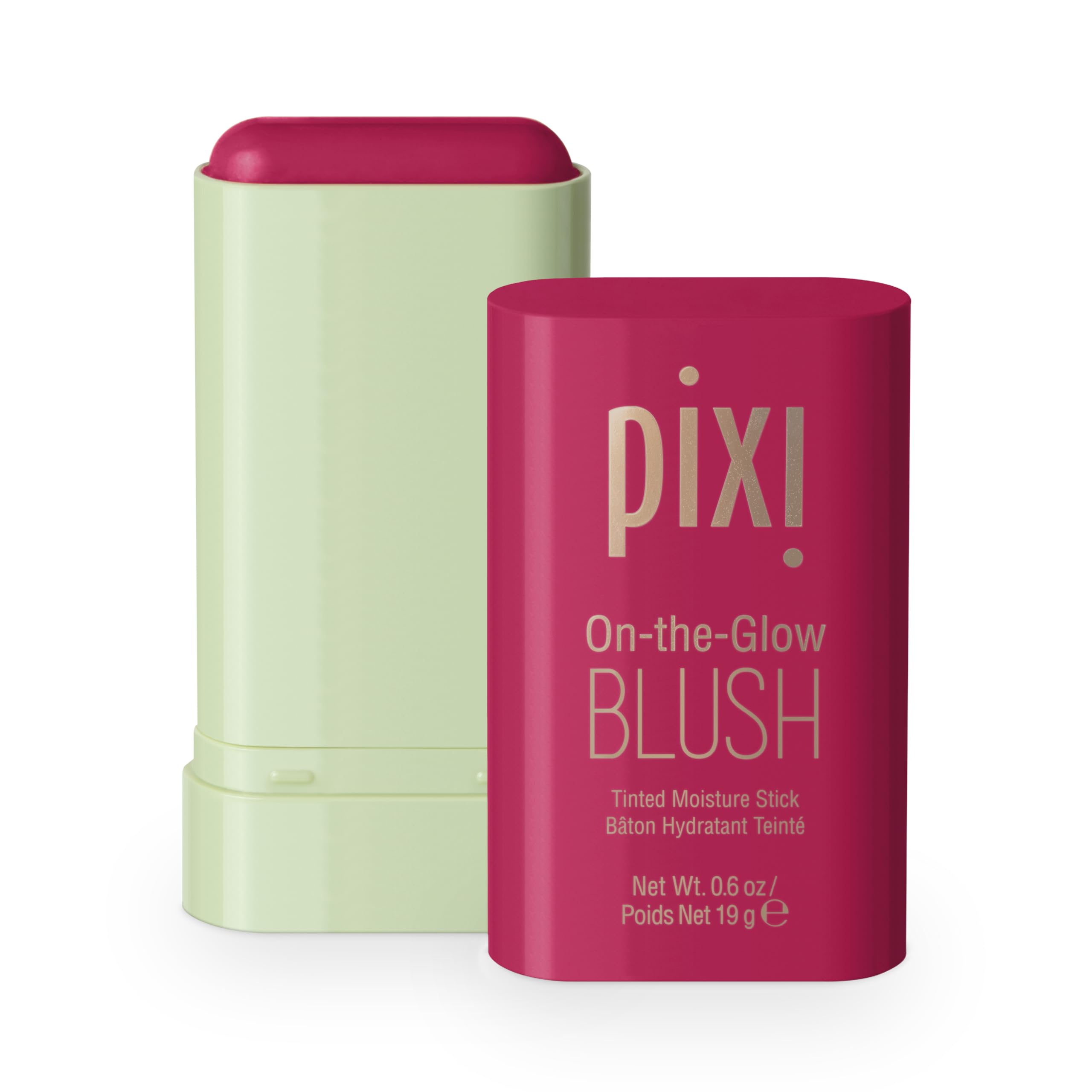 Pixi On-the-Glow Blush - Ruby, Hydrating Tinted Moisture Blush Stick with Ginseng, Aloe Vera & Fruit Extracts, For Cheeks & Lips