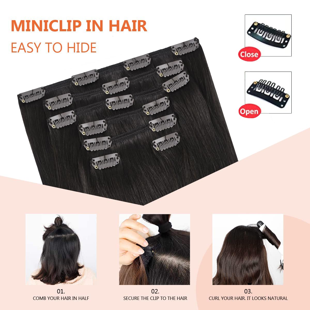 Ugotrays Dark Brown Clip In Hair Extensions Real Human Hair 120G 18 Inches 100% Remy Human Hair Clip In Extensions Straight Doub