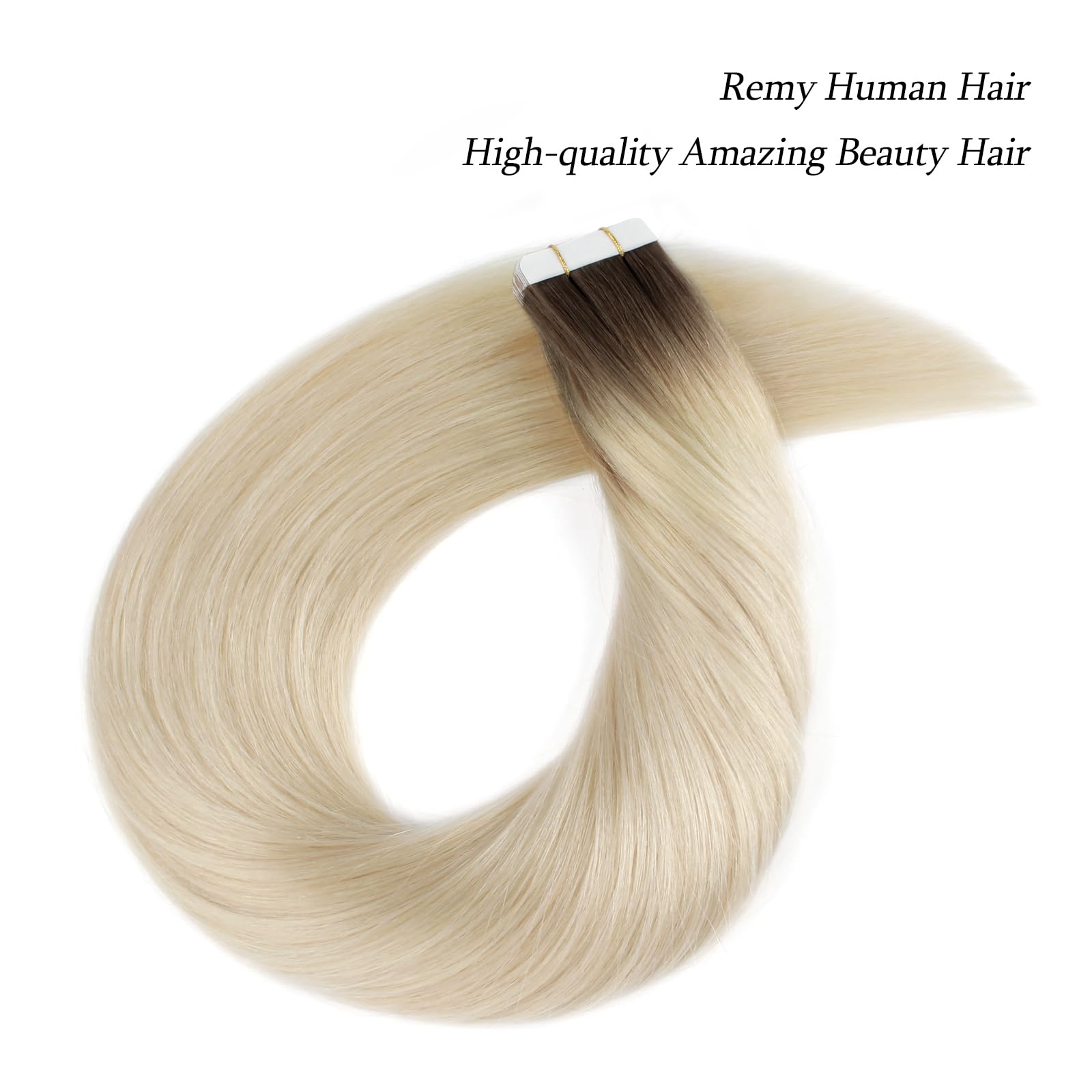Abh Amazingbeauty Hair Roots Natural Hair Tape Extensions - Invisible Pre Taped Double Sided Remy Human Hair Skin Weft, 20 Piece