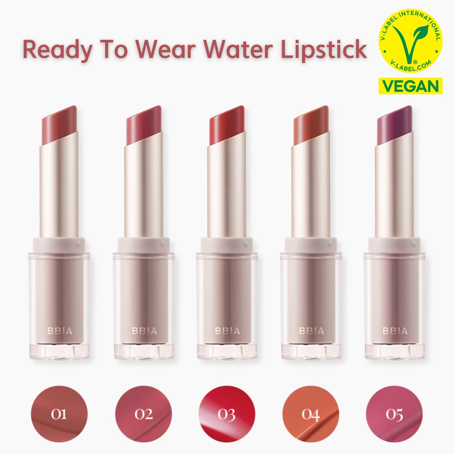 Bbia Ready To Wear Water Lipstick - Sheer Long-Lasting Lip Gloss Stick, Glowy & Glossy Texture, Moisturizing, Transparent & Buil