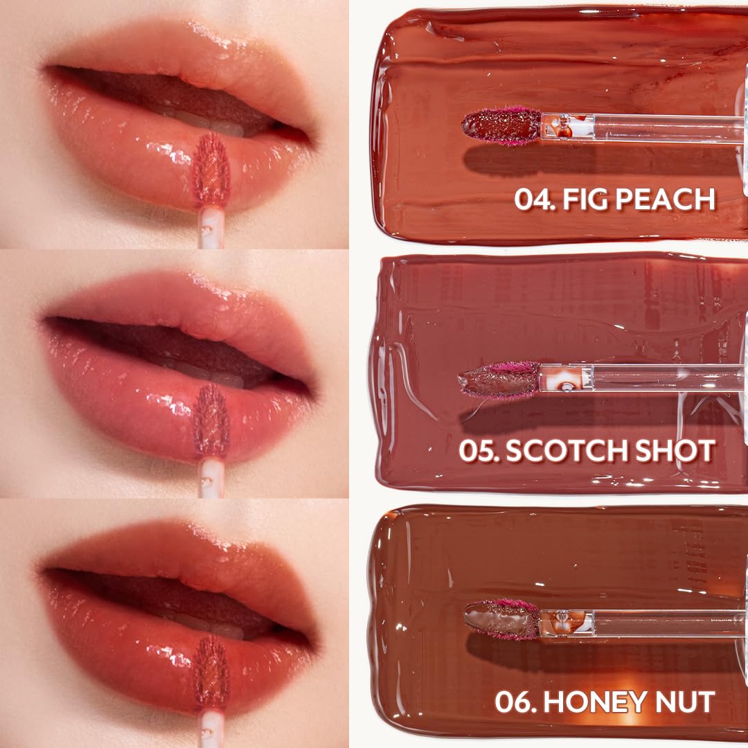 TIRTIR Waterism Tinted Lip Gloss #05 Scotch Shot, 0.14 Fl Oz - Kiss Ready Lipgloss, 12H Long Lasting Non Sticky Natural Tinted G