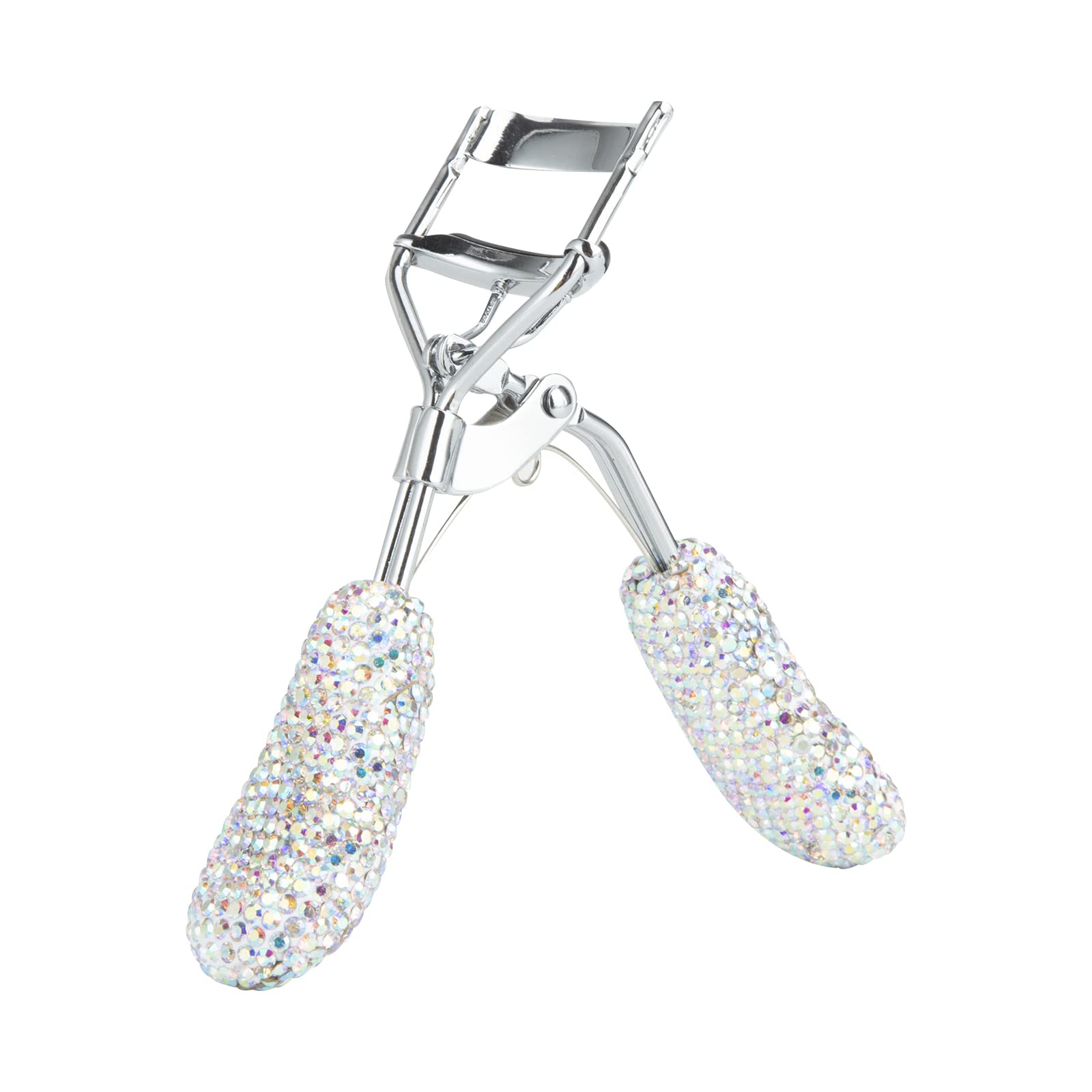 Bling Rhinestone Eyelash Curlers Stainless Steel Natural and Long Lasting Eyelash Fit for All Eye Shape Curved Lash Curler (AB C