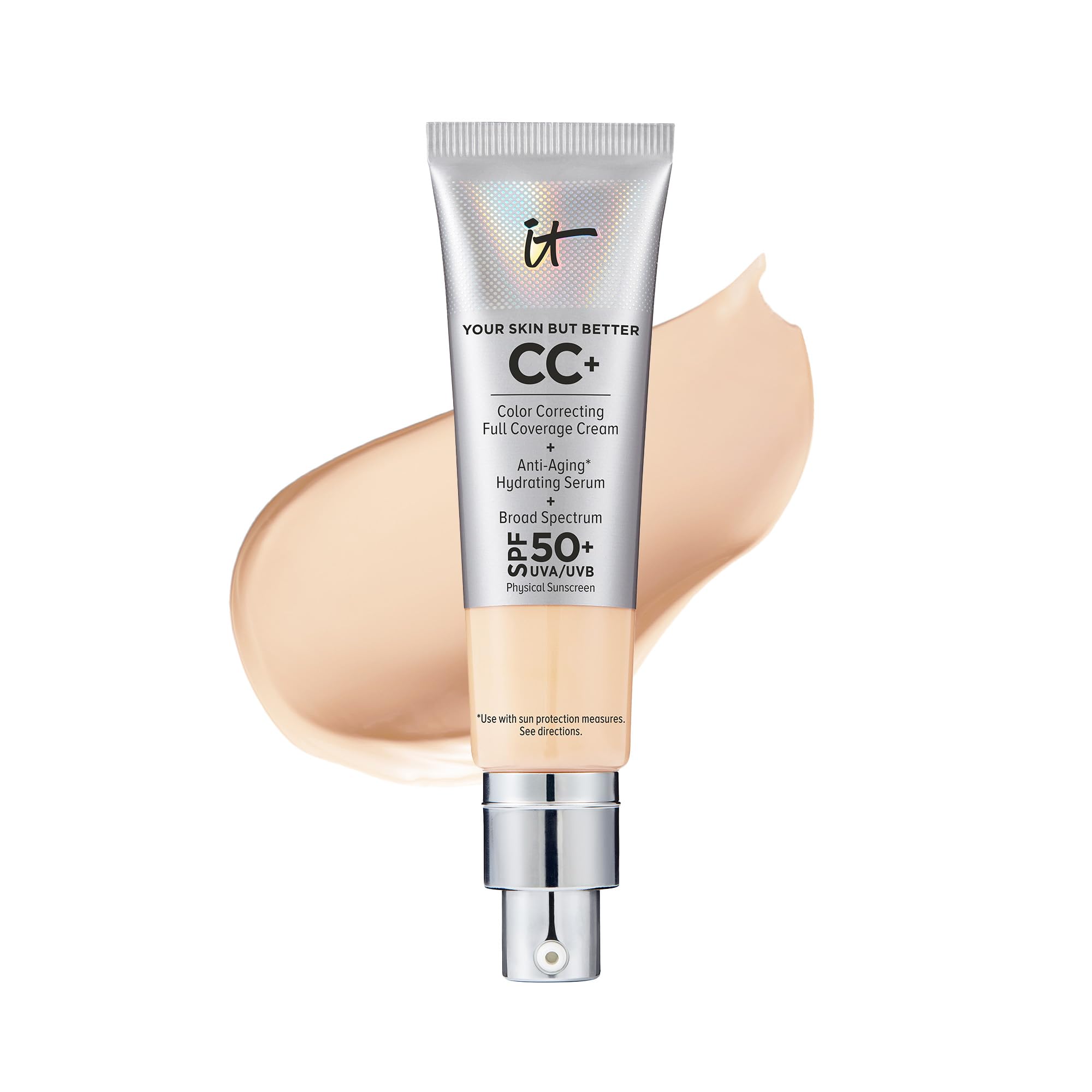 It Cosmetics Your Skin But Better Cc+ Cream, Light (W) - Color Correcting Cream, Full-Coverage Foundation, Hydrating Serum & Spf