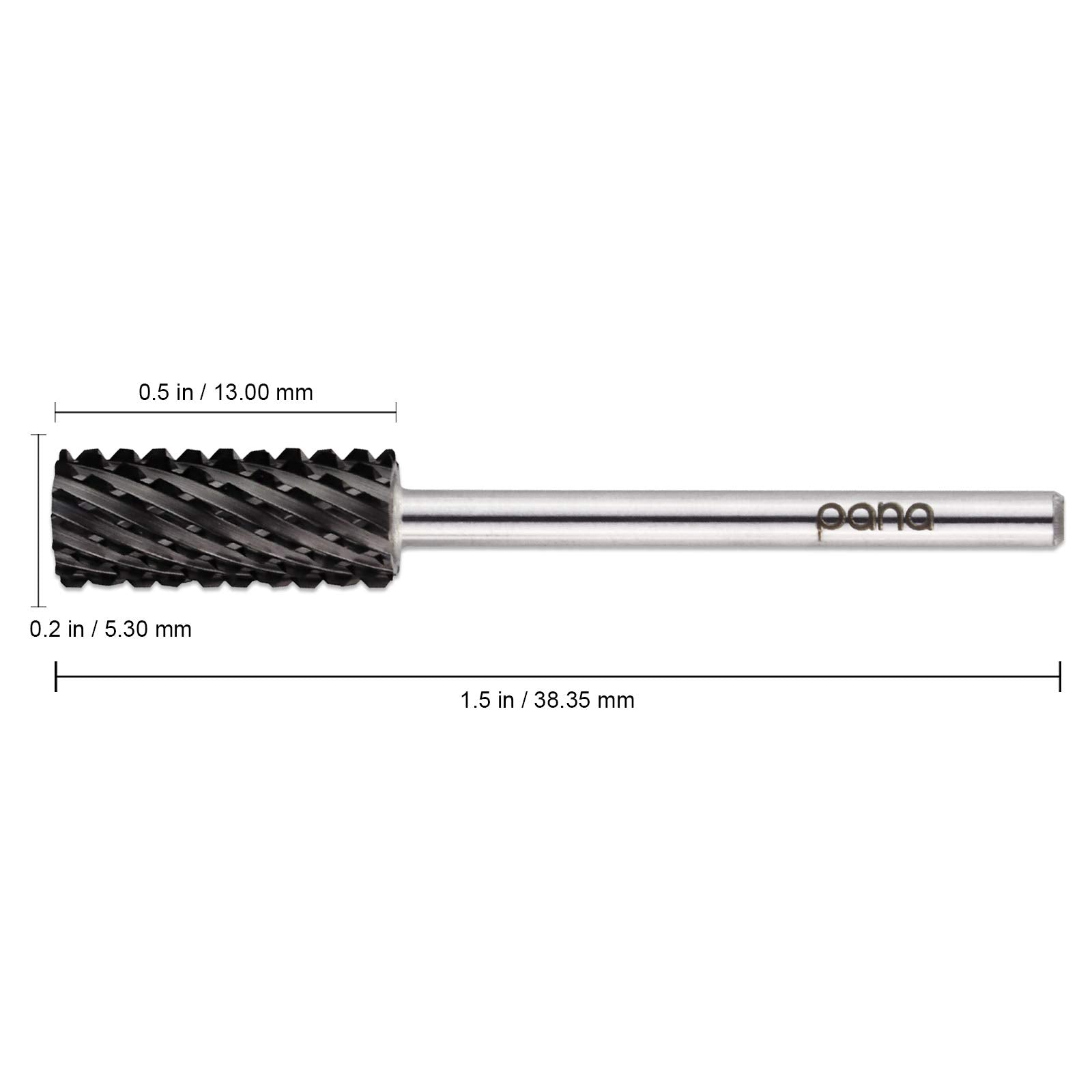 USA PANA Professional 332 Shank Size - Flat Top Small Barrel carbide Bit - 5X coarse grit to Extra Fine grit - gold, Silver, DLc