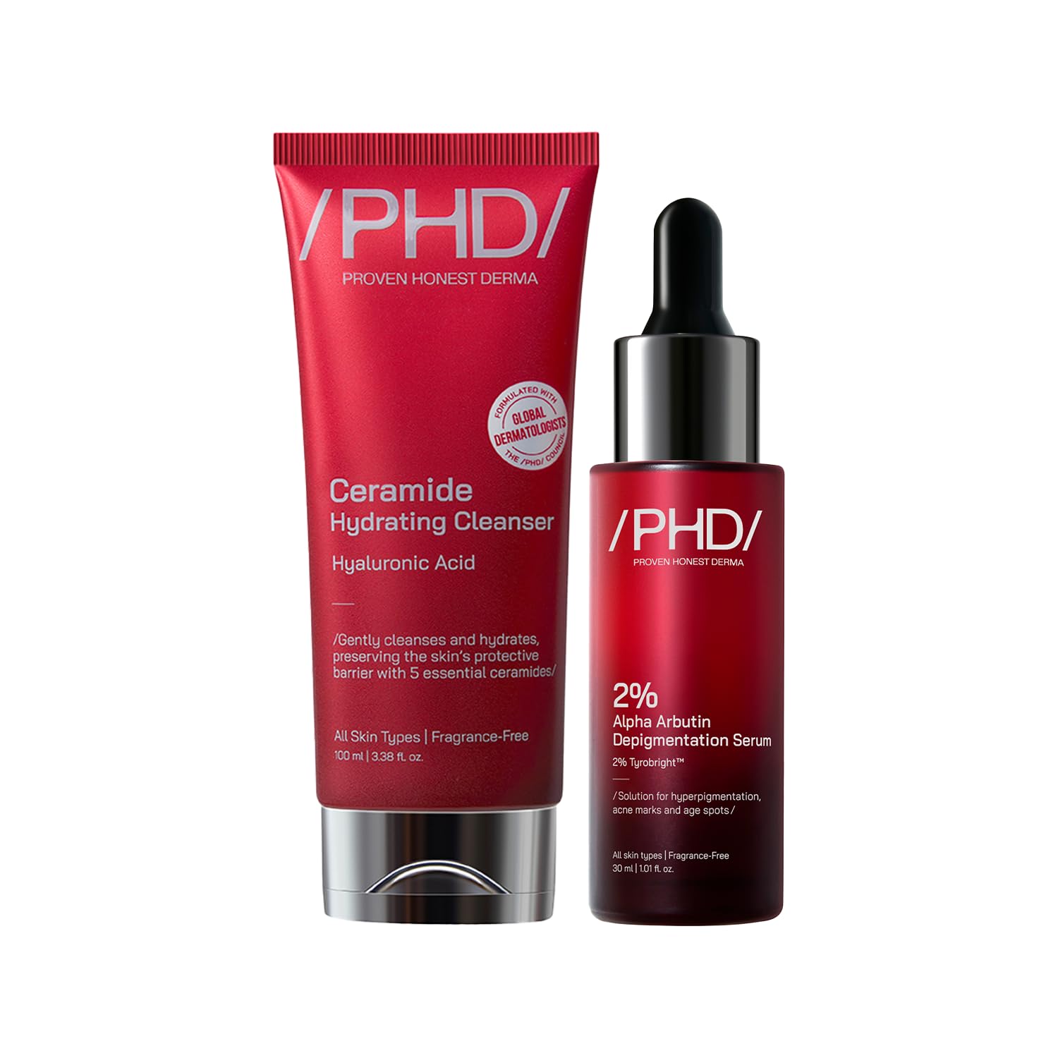 /Phd/ Daily Depigmentation Set | Ceramide Face Wash 100Ml | 2% Alpha Arbutin Serum 30G | Brightening, Spot Correction, Hydration
