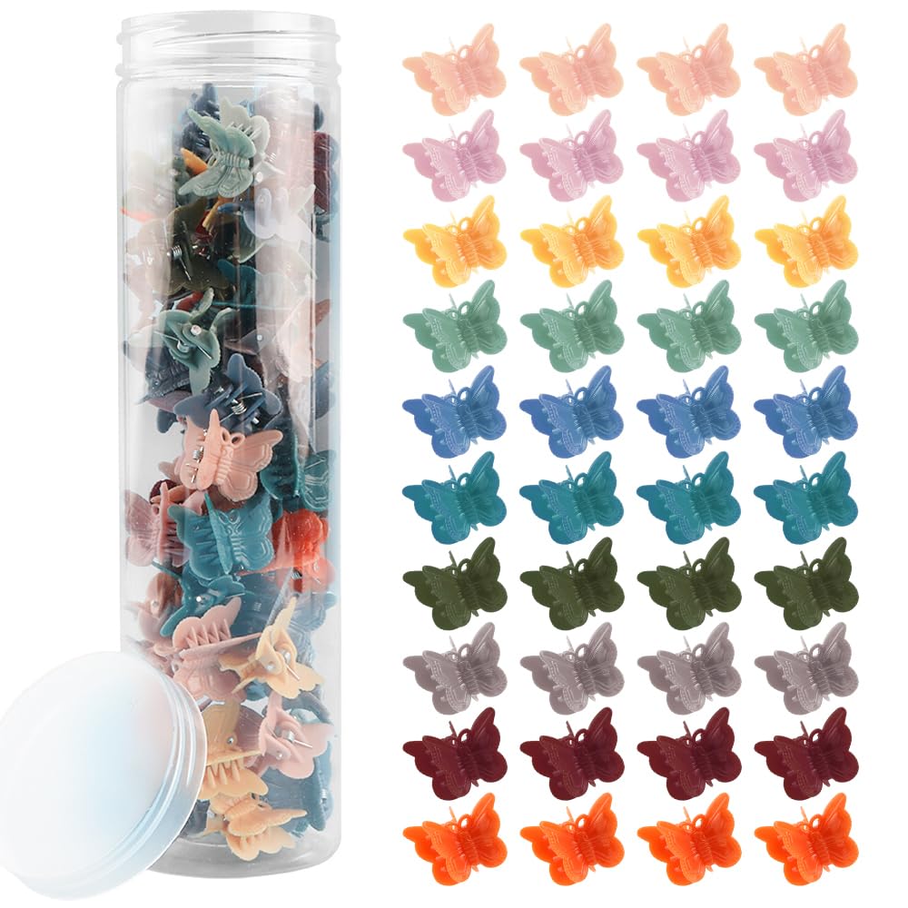 Ahoney 60PCS Mini Butterfly Hair Clips for Hair with Box Glitter 90s Y2k Hair Accessories for Girls Women 07