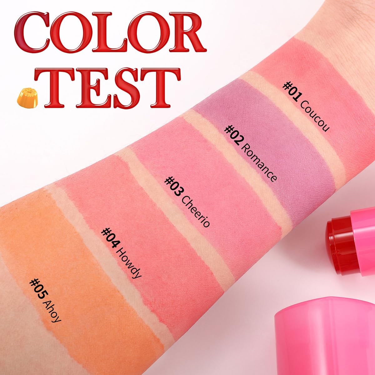 FYEBOO Cooling Water Jelly Tint Blush, Multi-Use Juicy Jelly Lip + Cheek Tint, Hydrating & Bouncy Jelly Texture, Long-lasting Sh