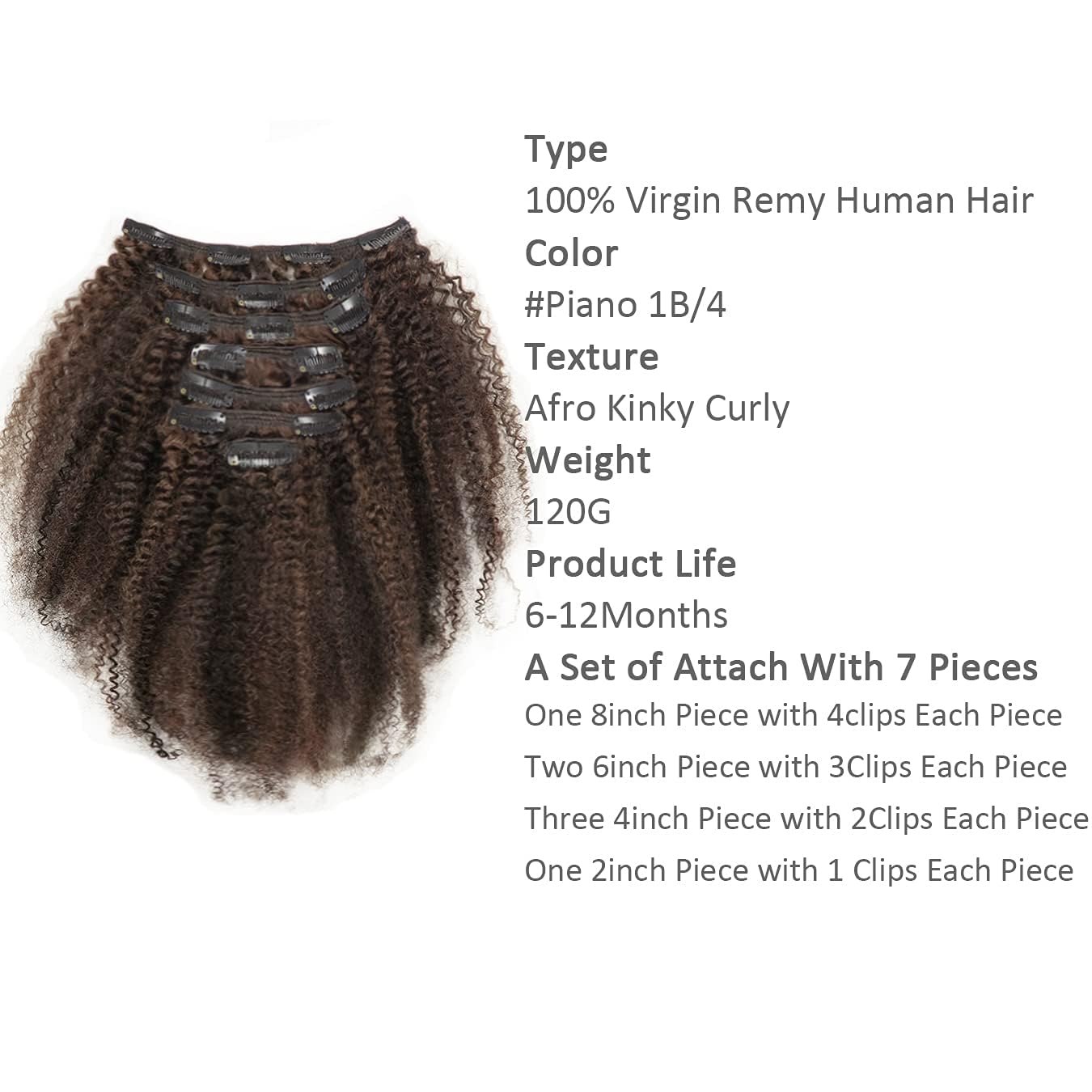 Lacer Clip In Hair Extensions Human Hair Afro Kinky Curly 4B 4C Remy Hair Clip In Extensions 18 Inch 8A Grade Thick Hair End Hum