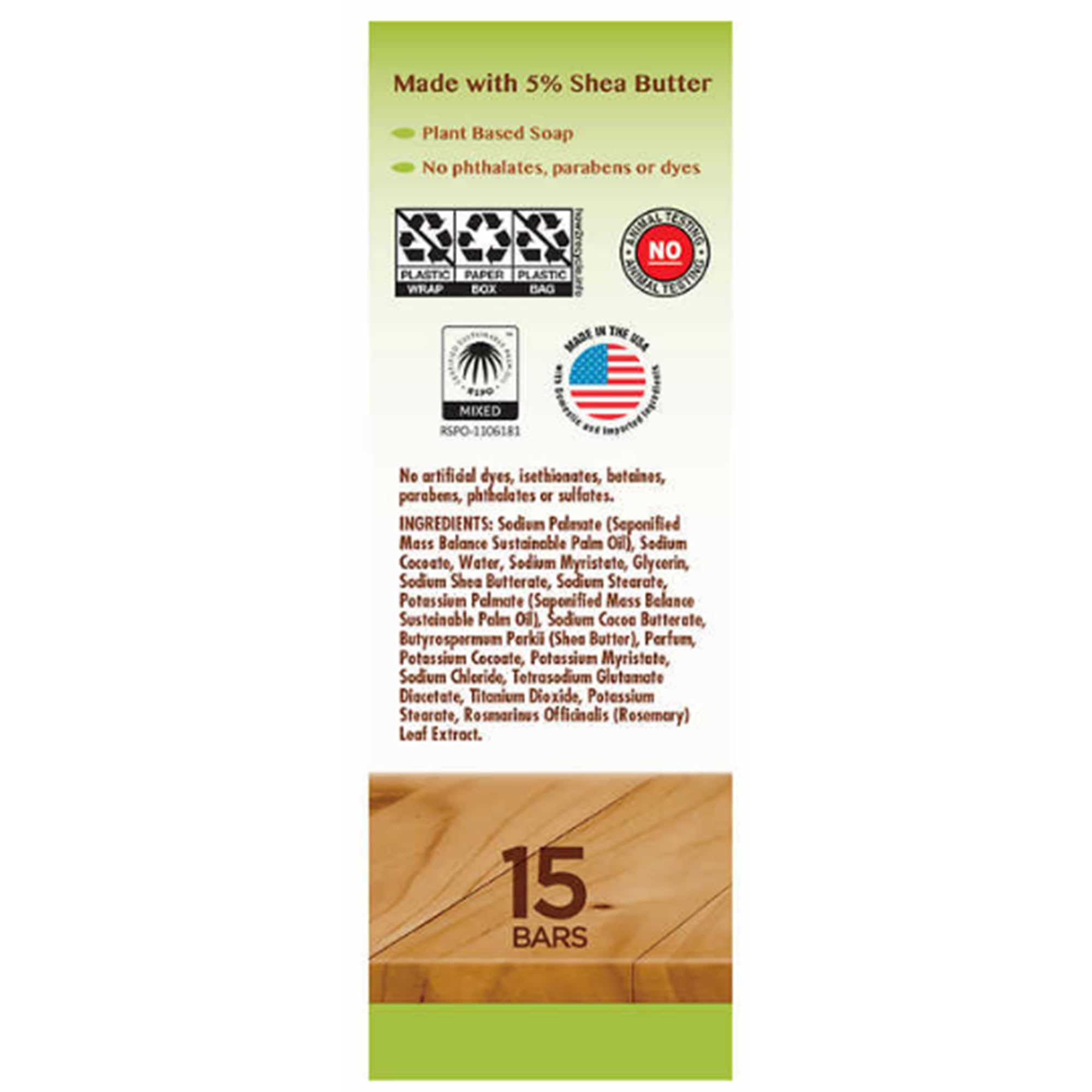 Forever Wellness Bar Soap Compatible with Kirkland Signature Bar Soap with Shea Butter, 15 Bars, Made with All-Natural Oils, But