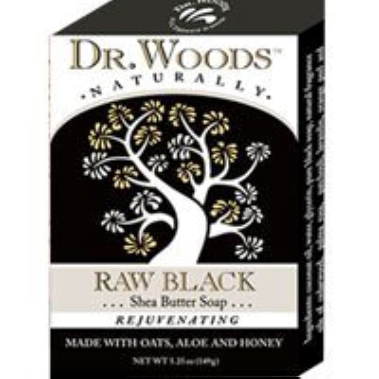 Dr Woods Bar Soap Raw Blk Size 5.25z Dr Woods Bar Soap Raw Blk 5.25z