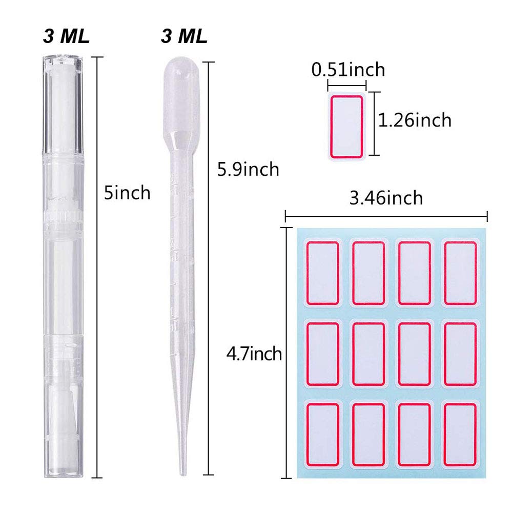 20 PCS Cuticle Oil Pens Transparent Twist Pens Cosmetic Container Empty Cuticle Nail Oil Pen With Brush Tip Lip Gloss Twist Pens