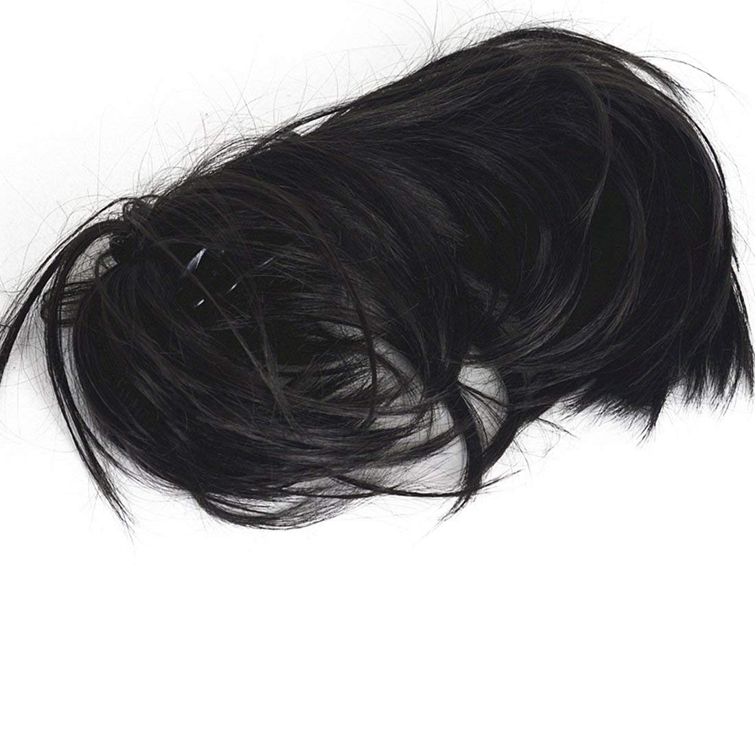 Lydell Adjustable Messy Style Ponytail Hair Extension Synthetic Hairpiece With Jaw Claw (Dark Brown)