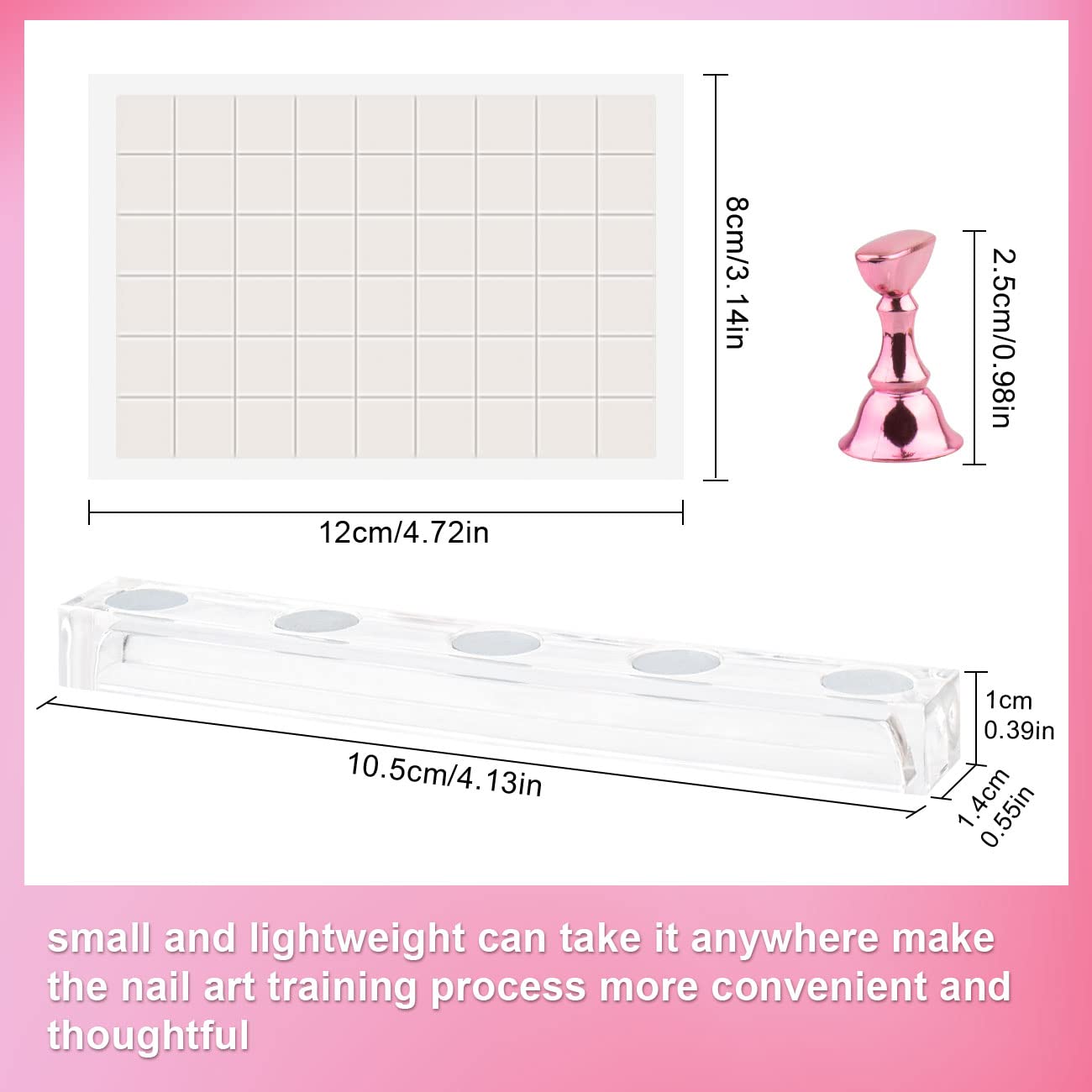 Nail Stand Acrylic Nail Art Display Stand Magnetic Nail Tips Practice Holder 54 Pcs Reusable Adhesive Putty For Diy Painting Nai