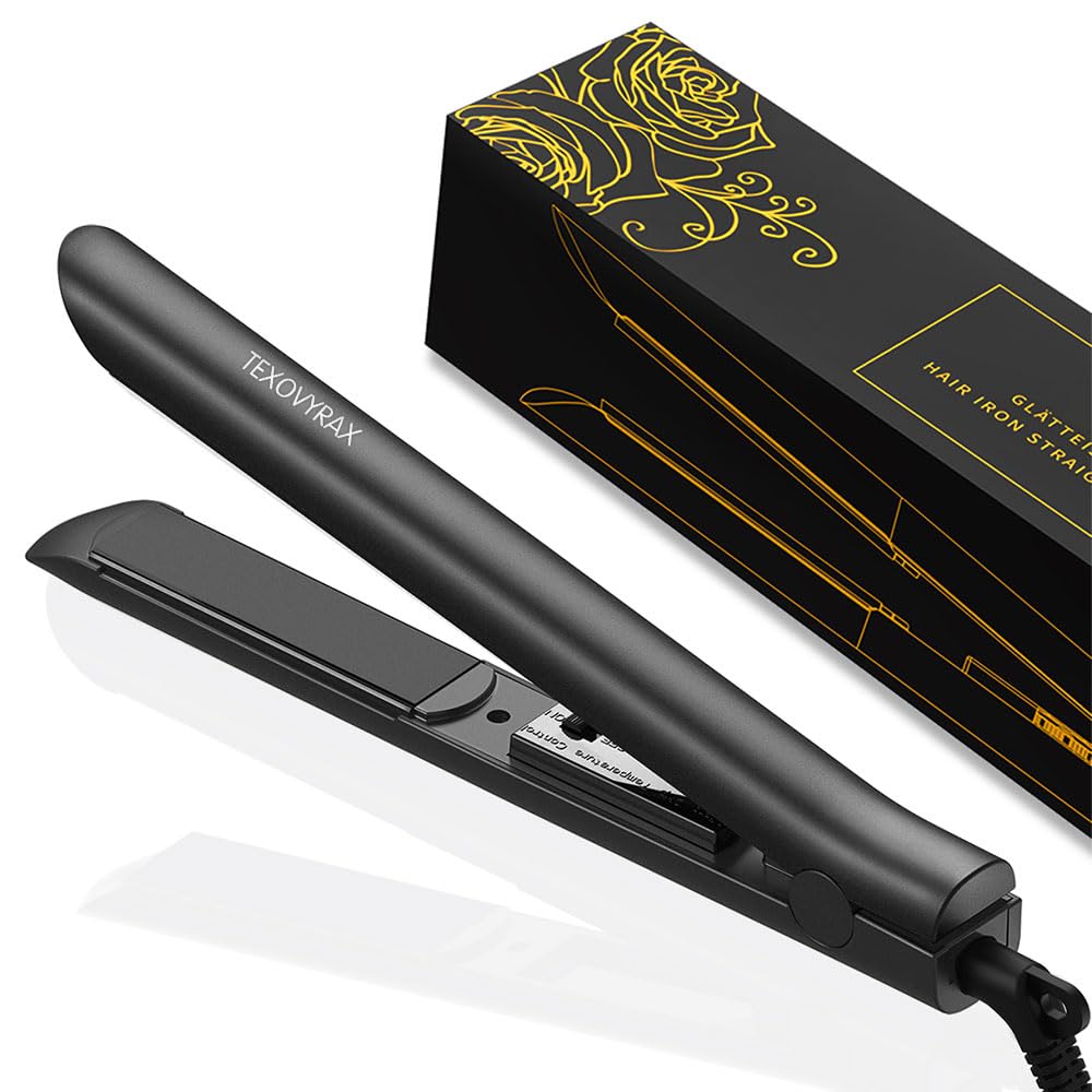 TEXOVYRAX Hair Iron Hair Straightener culer 2way Iron 230CMAX Fast Heating for All Hair Style Black