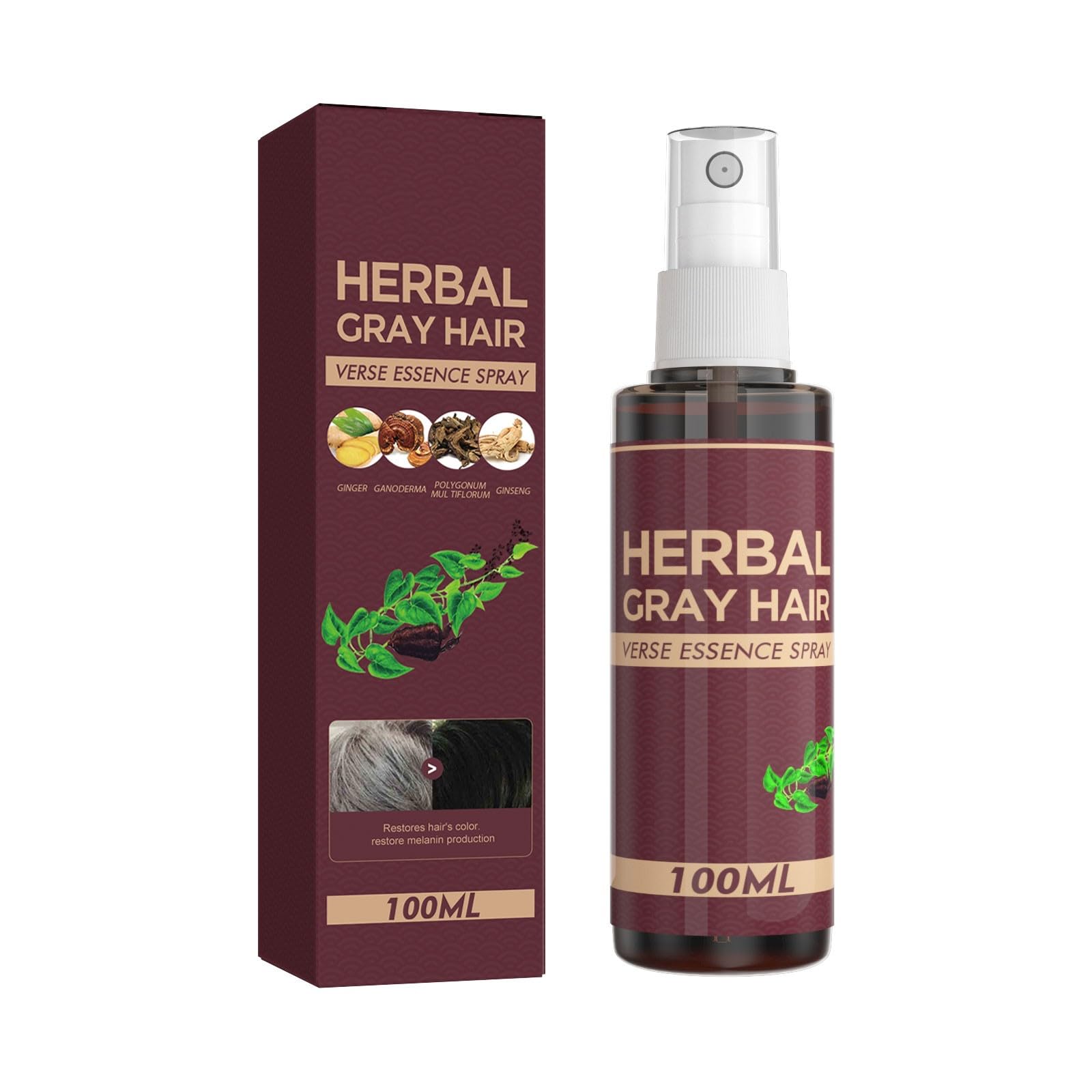 Herbs Wealth Herbal Hair Care Essence Spray with Polygonum Multiflorum, Nourishing LeaveIn Hair & Scalp Spray, 100ml