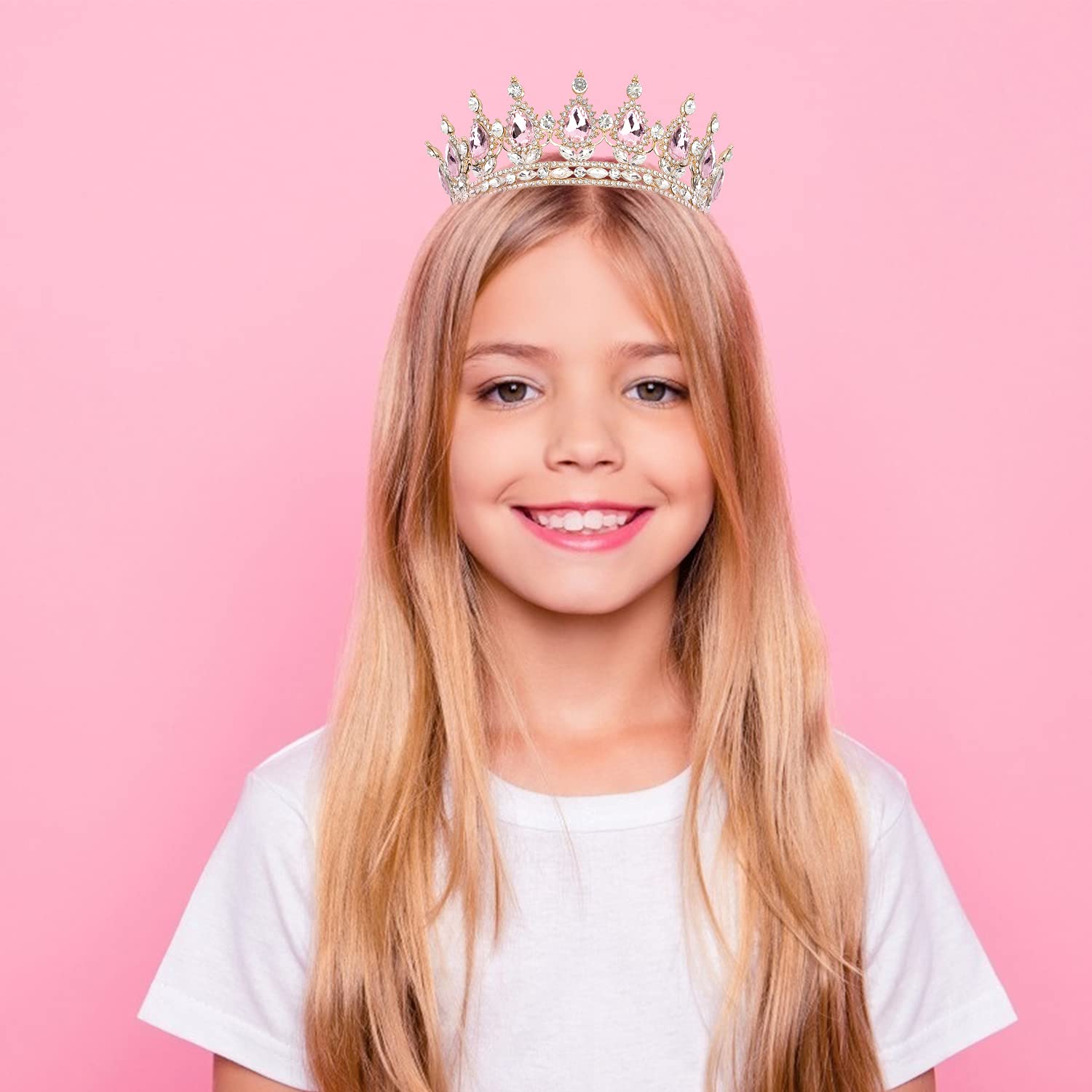 Cocide Gold Crown For Women Crystal Wedding Tiara And Crowns For Girls Rhinestones Queen Headband Princess Hair Accessories For