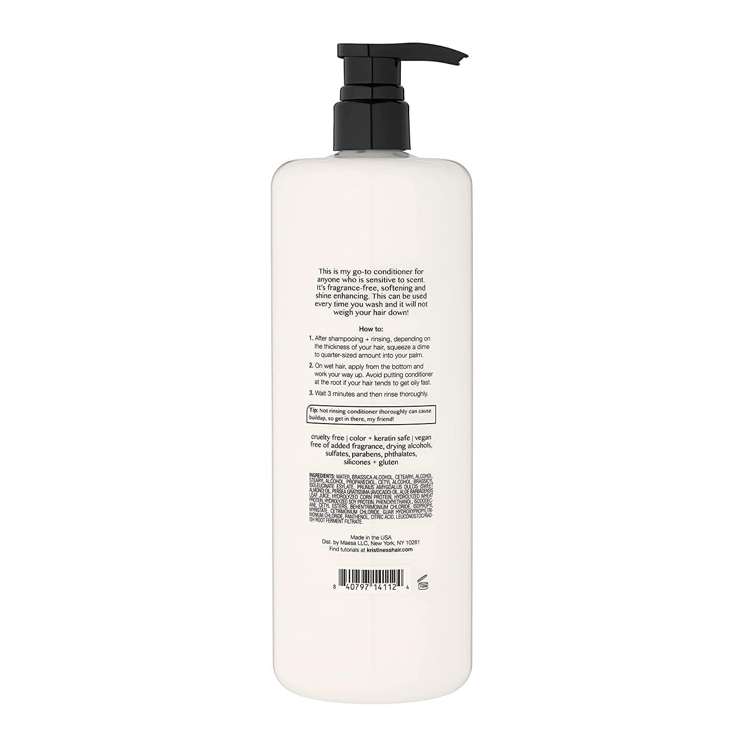 Kristin Ess Fragrance Free Shine Enhancing Conditioner 33.8 Fl Oz (Pack of 2)