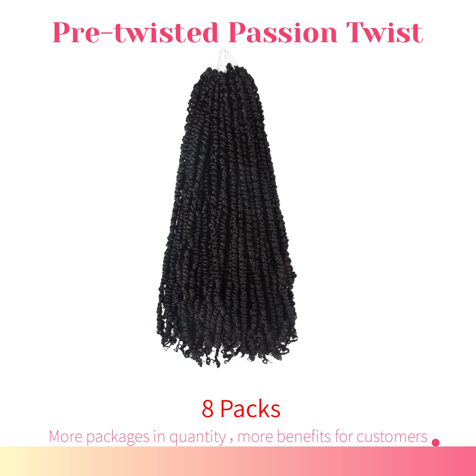 The Bohobabe Pre-Twisted Passion Twist Crochet Hair 24 Inch Pre-Looped Long Crochet Braiding Hair 8 Packs Soft Bohemian Twists (