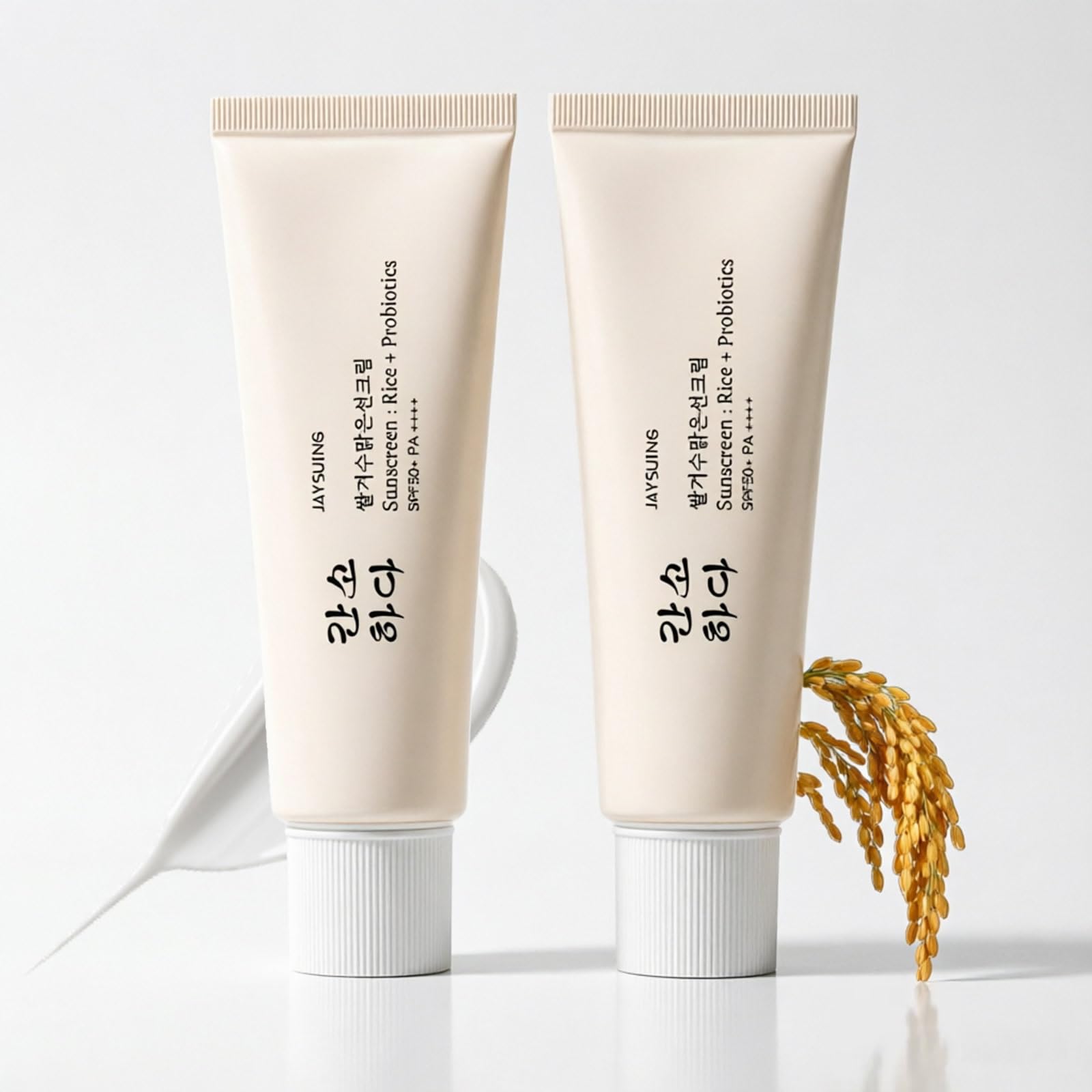 Korean Face Sunscreen SPF 50+ Mineral Sunscreen with Rice Extract & Probiotics, No White Cast, Lightweight, Fragrance-Free for S